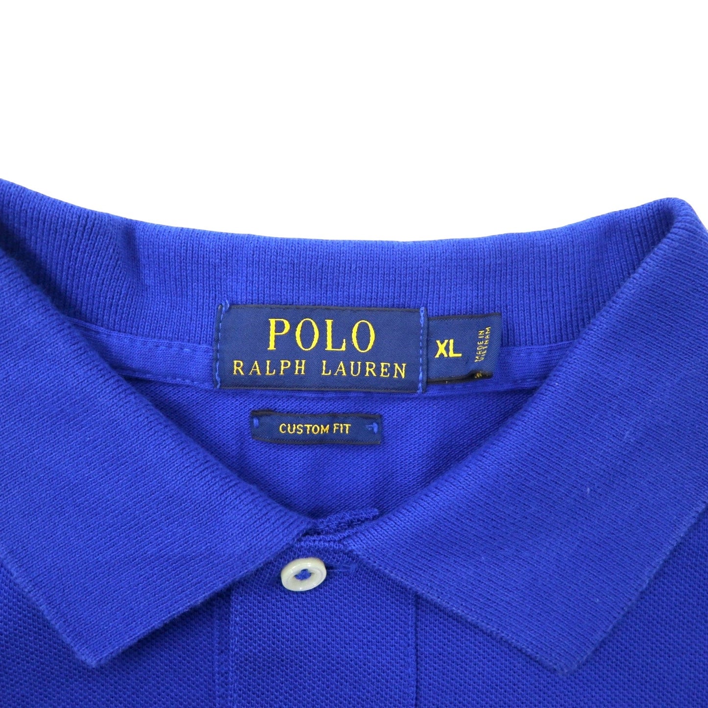 POLO RALPH LAUREN Striped Polo Shirt, XL, Blue/Navy, Cotton, Pique, Custom Fit, Small Pony Embroidery
