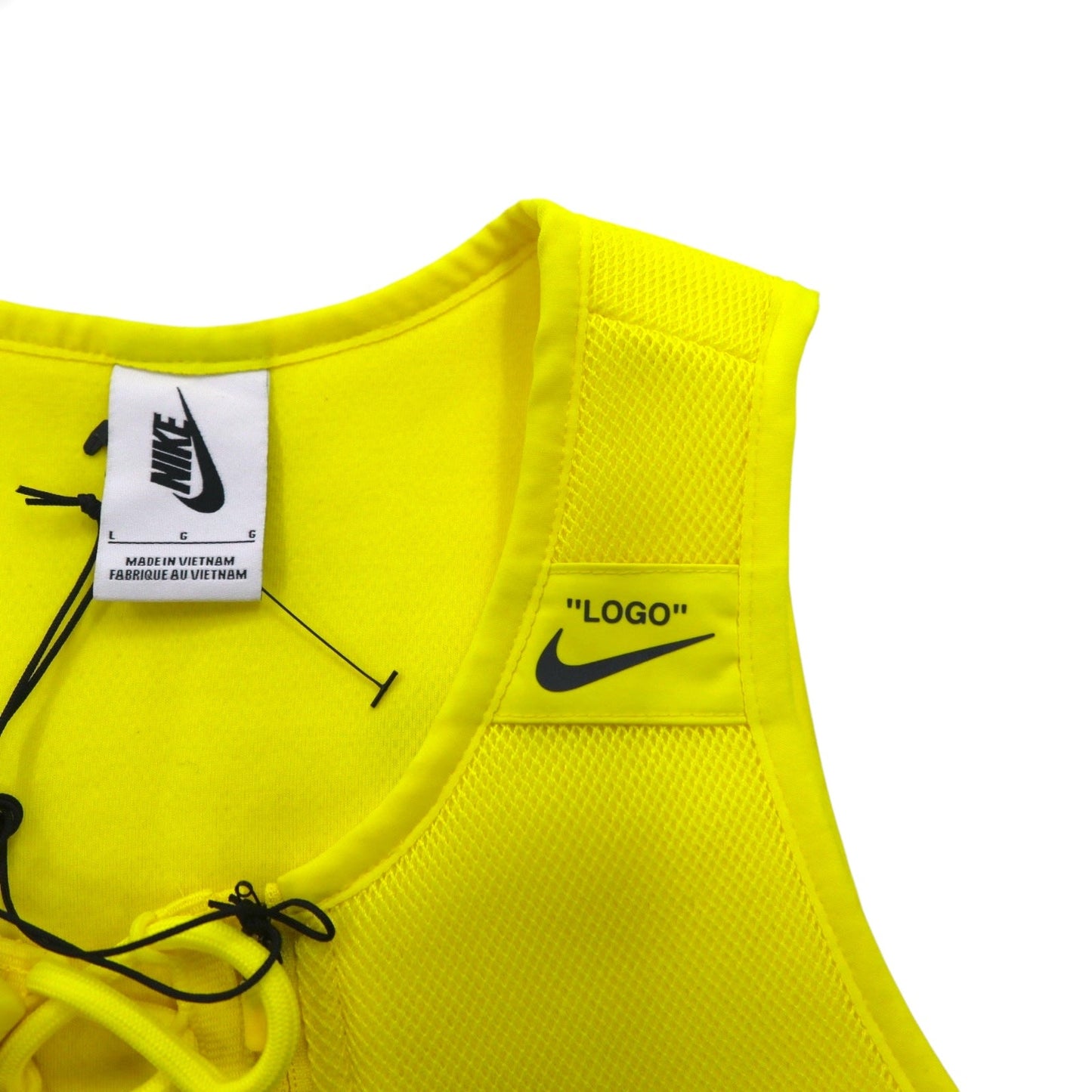 OFF-WHITE × NIKE ユーティリティーベスト L イエロー ポリエステル メッシュ BV8054-731 未使用品