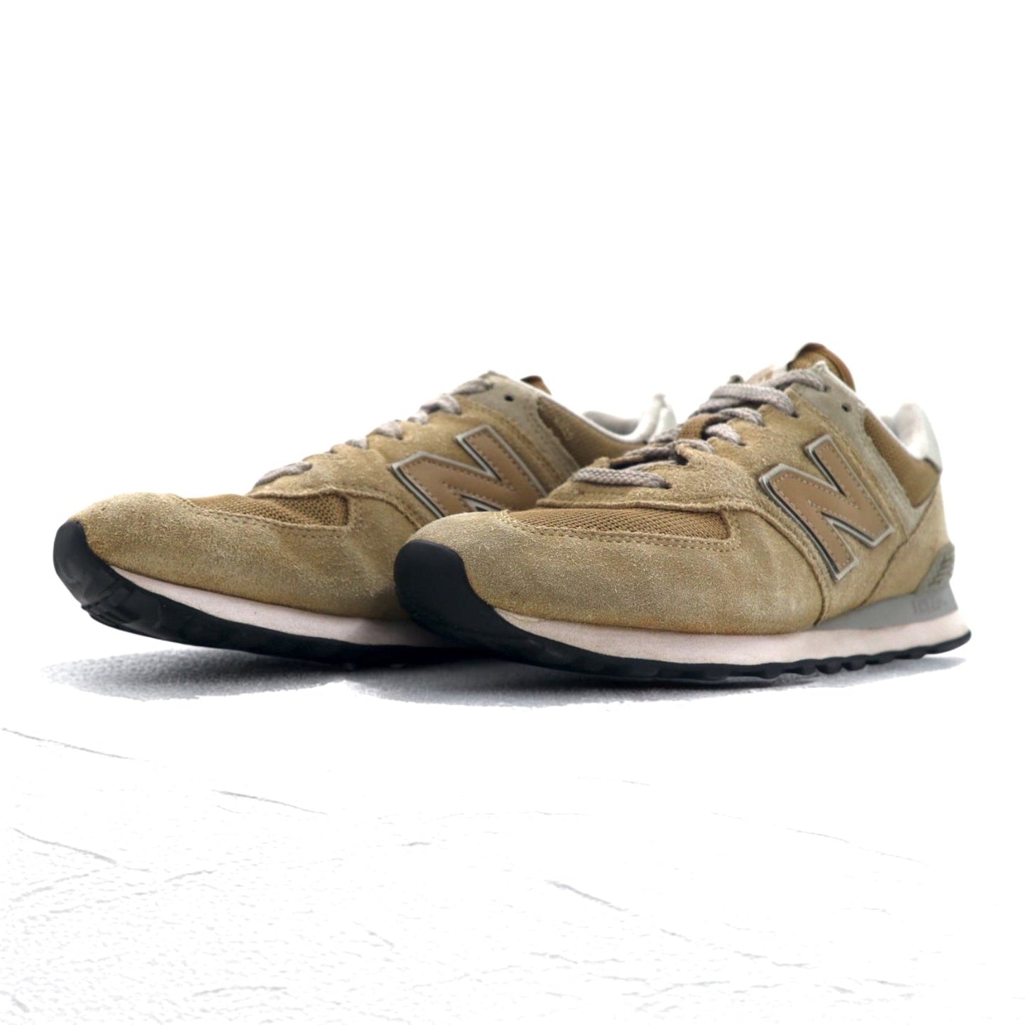 New Balance 574 Sneakers, Size 26.5cm, Beige Suede, ML574EBE