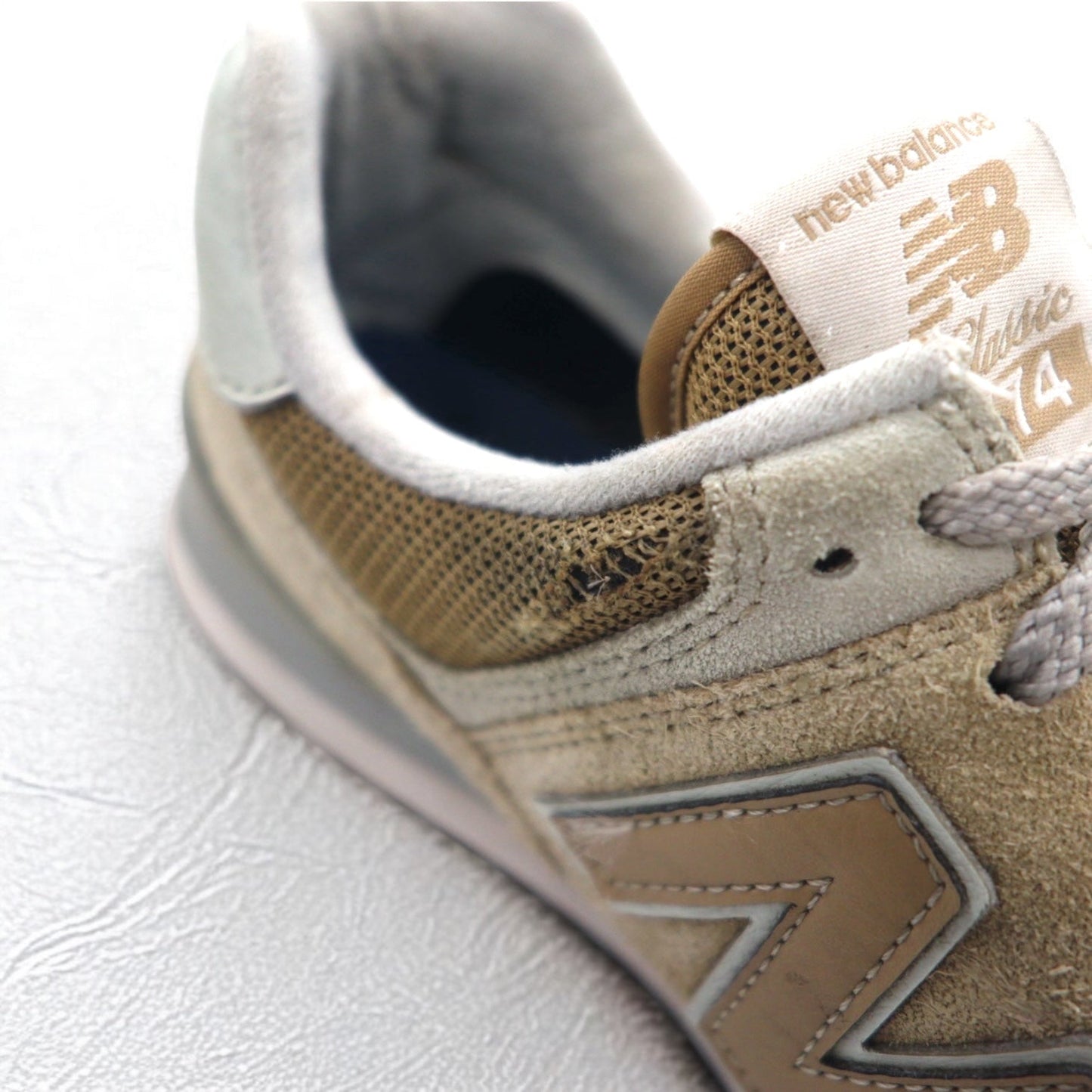 New Balance 574 Sneakers, Size 26.5cm, Beige Suede, ML574EBE