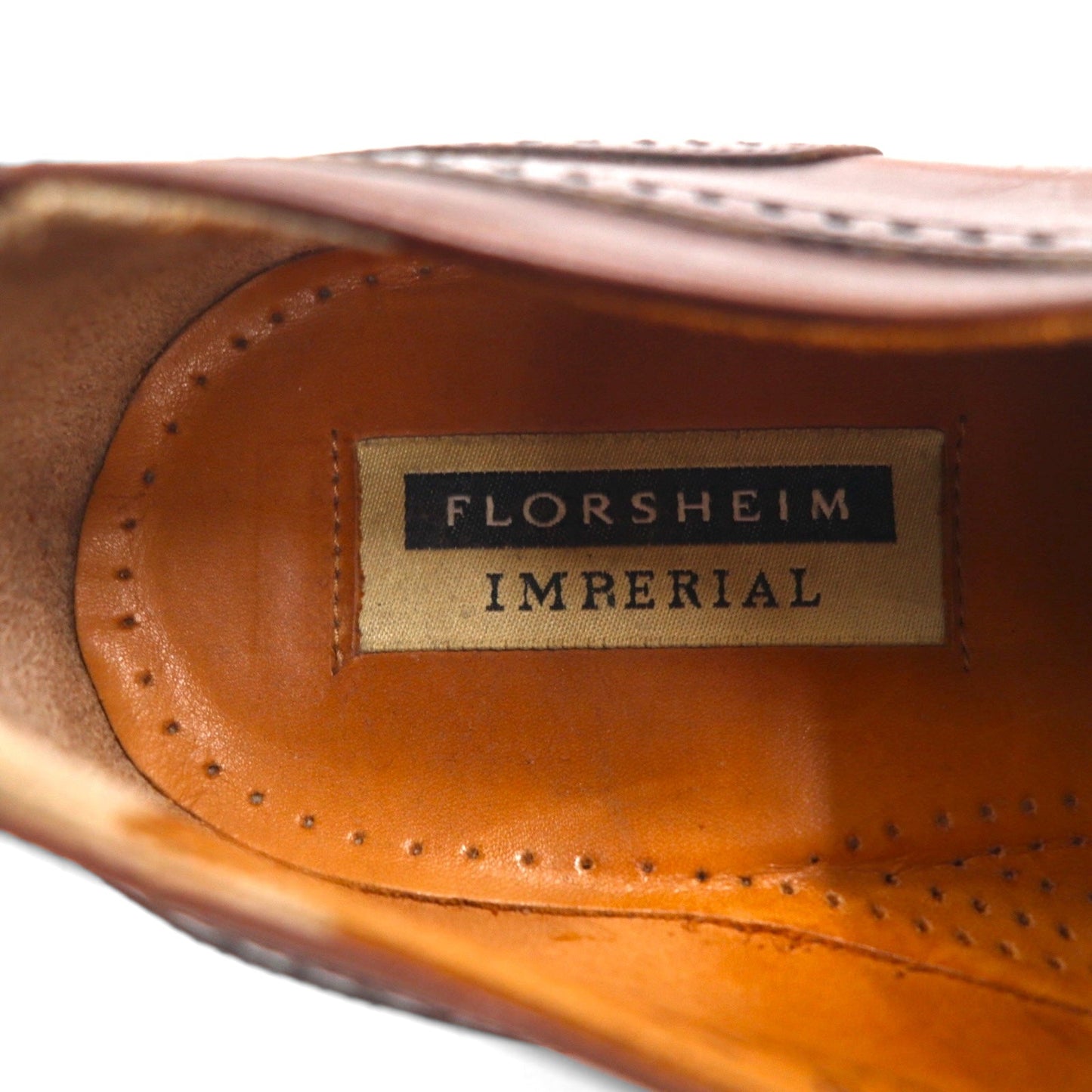 FLORSHEIM Imperial Straight-Tip Dress Shoes, Made in Italy, Size 27cm, Brown Leather, 93681