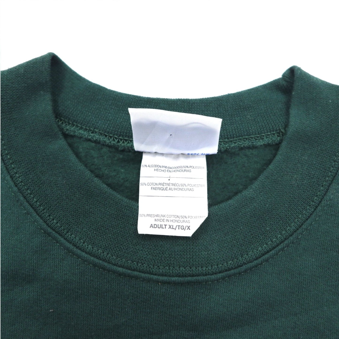 PORT & COMPANY College Print Sweatshirt, Size XL, Green, Fleece-Lined, Arch Logo, MARINER, Made in Honduras