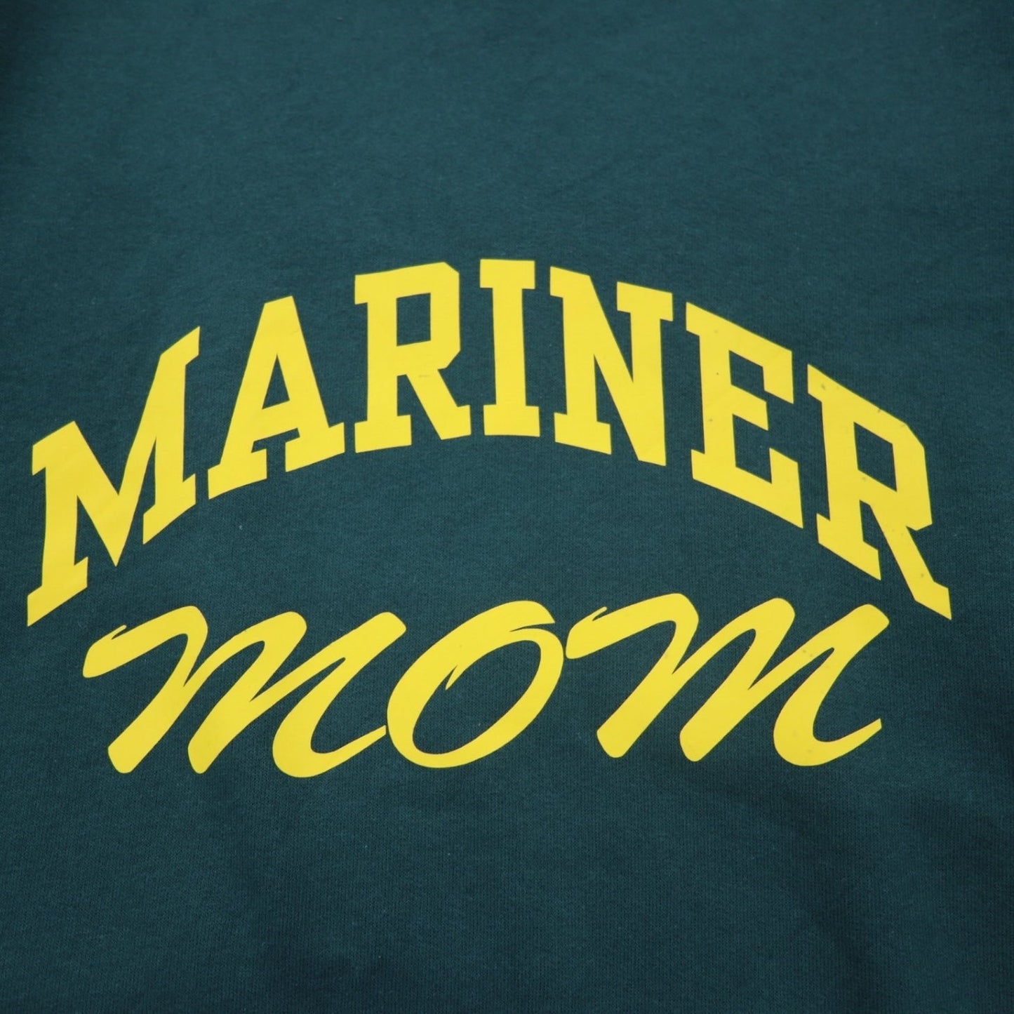 PORT & COMPANY College Print Sweatshirt, Size XL, Green, Fleece-Lined, Arch Logo, MARINER, Made in Honduras