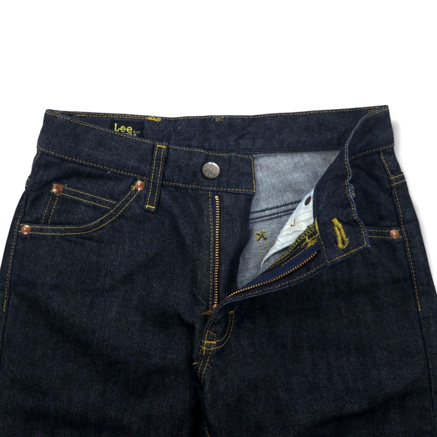 Lee RIDERS ブーツカット リジッド デニムパンツ S インディゴ ブルー ジッパーフライ レザーパッチ