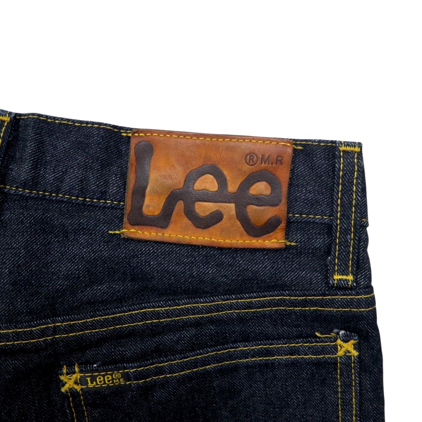 Lee RIDERS ブーツカット リジッド デニムパンツ S インディゴ ブルー ジッパーフライ レザーパッチ