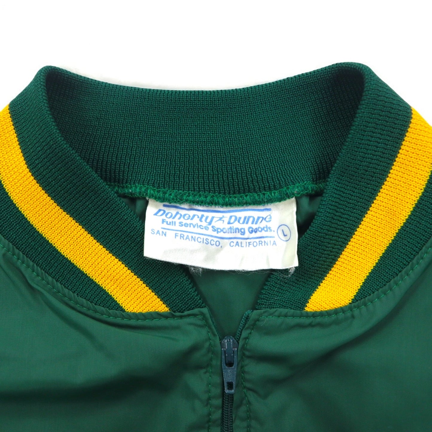 Made in USA 90s Doherty Dunne Ribline Half-Zip Nylon Jacket, Size L, Green