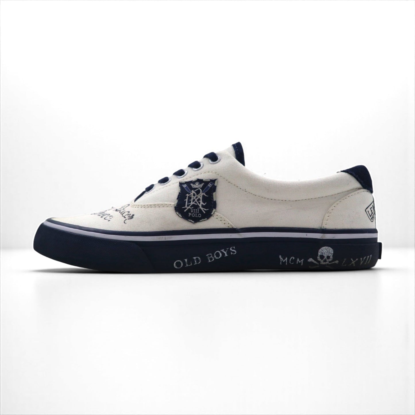 Ralph Lauren ローカットスニーカー 25.5cm キャンバス THORTON Ⅲ-NE スカル ワッペン 01087 J18