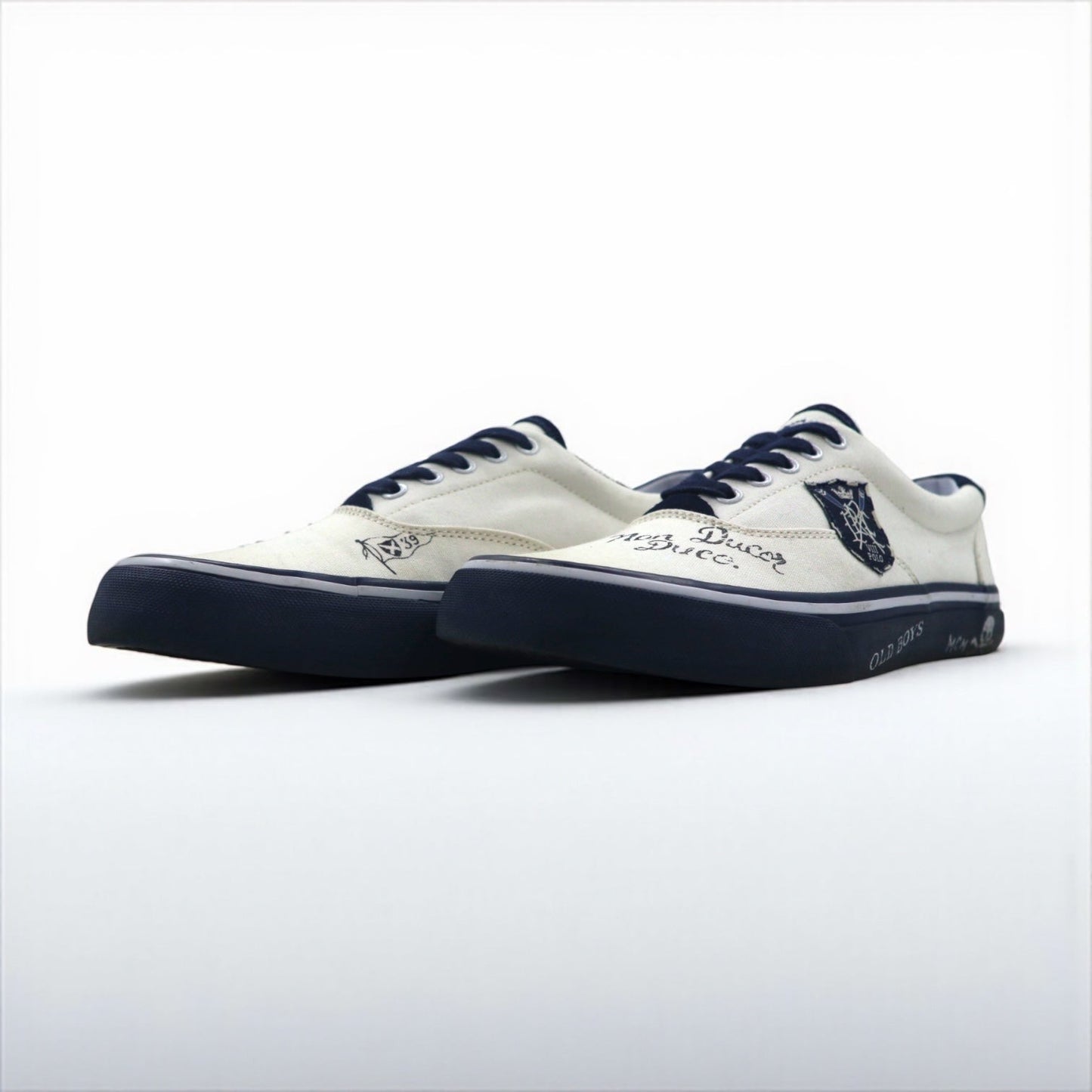 Ralph Lauren ローカットスニーカー 25.5cm キャンバス THORTON Ⅲ-NE スカル ワッペン 01087 J18