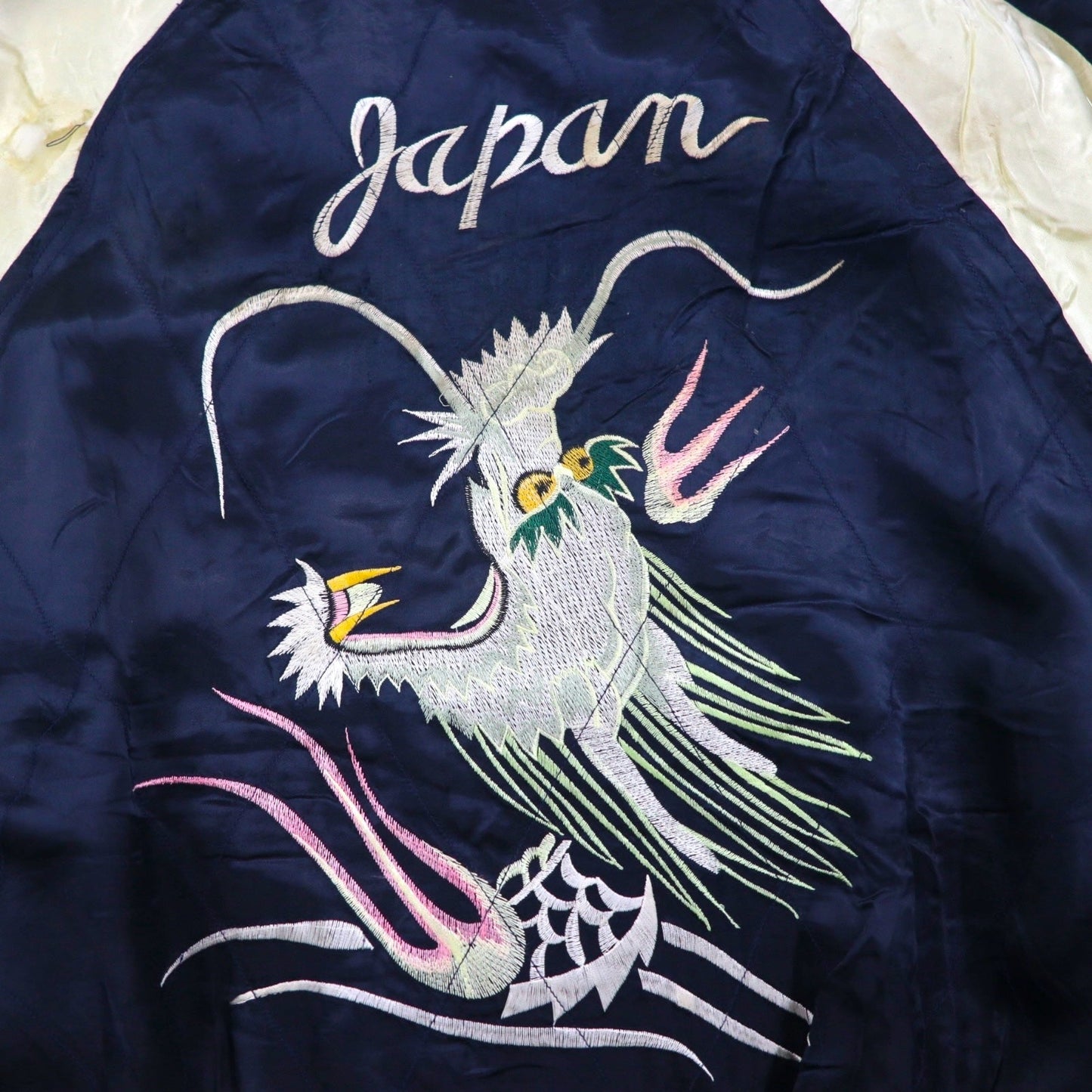 HOUSTON 90年代 スカジャン スーベニアジャケット L ナイロン 飛有棲屯 Japan 龍