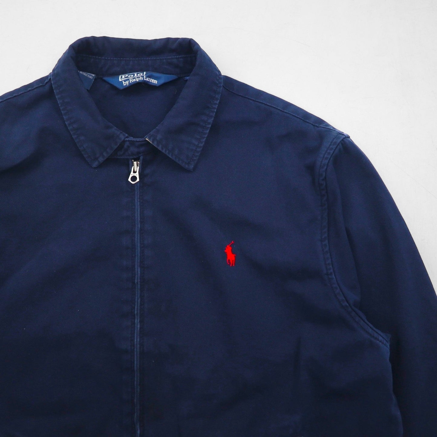 Polo Ralph Lauren 90年代 スウィングトップ ハリントンジャケット L ネイビー スモールポニー刺繡 チンストラップ