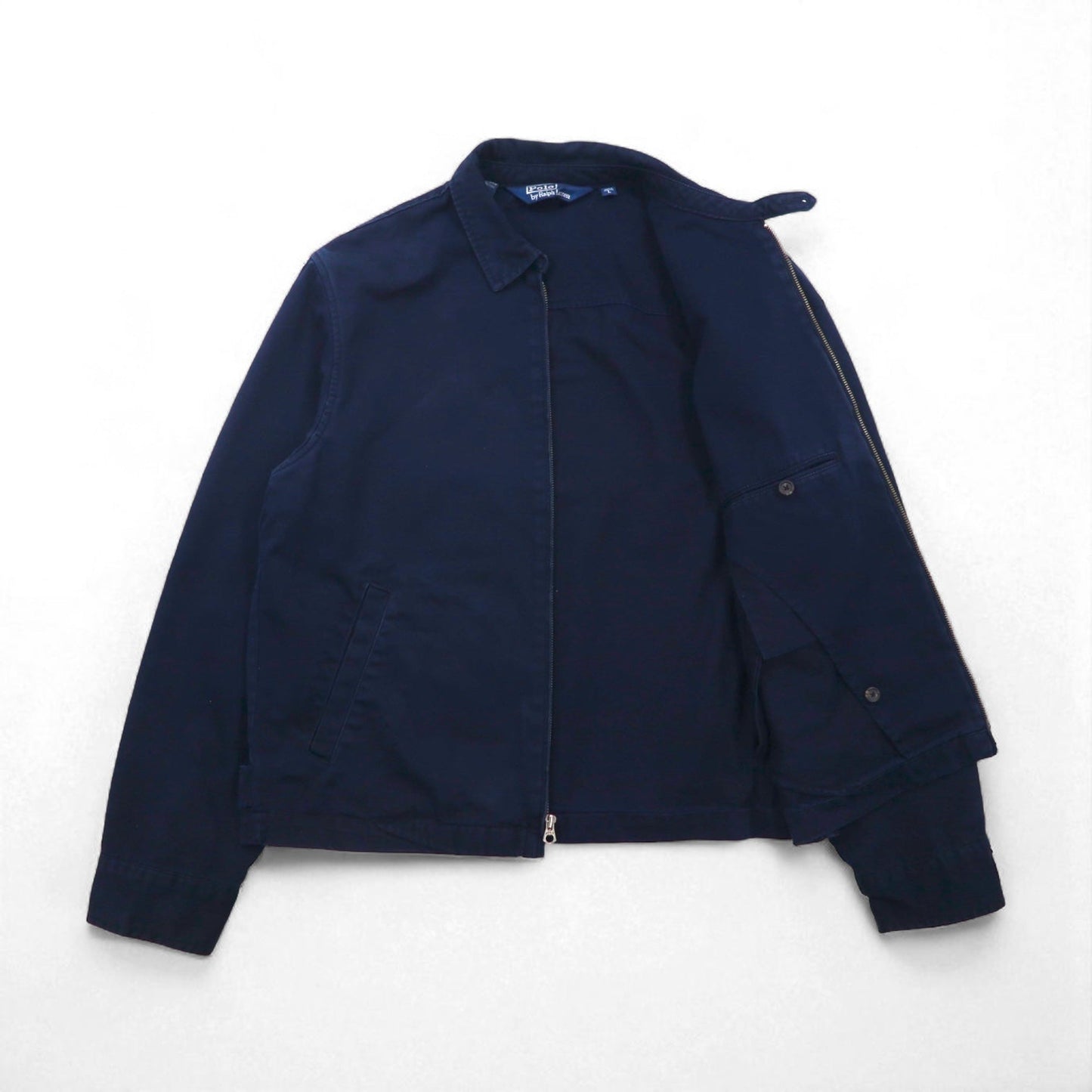 Polo Ralph Lauren 90年代 スウィングトップ ハリントンジャケット L ネイビー スモールポニー刺繡 チンストラップ