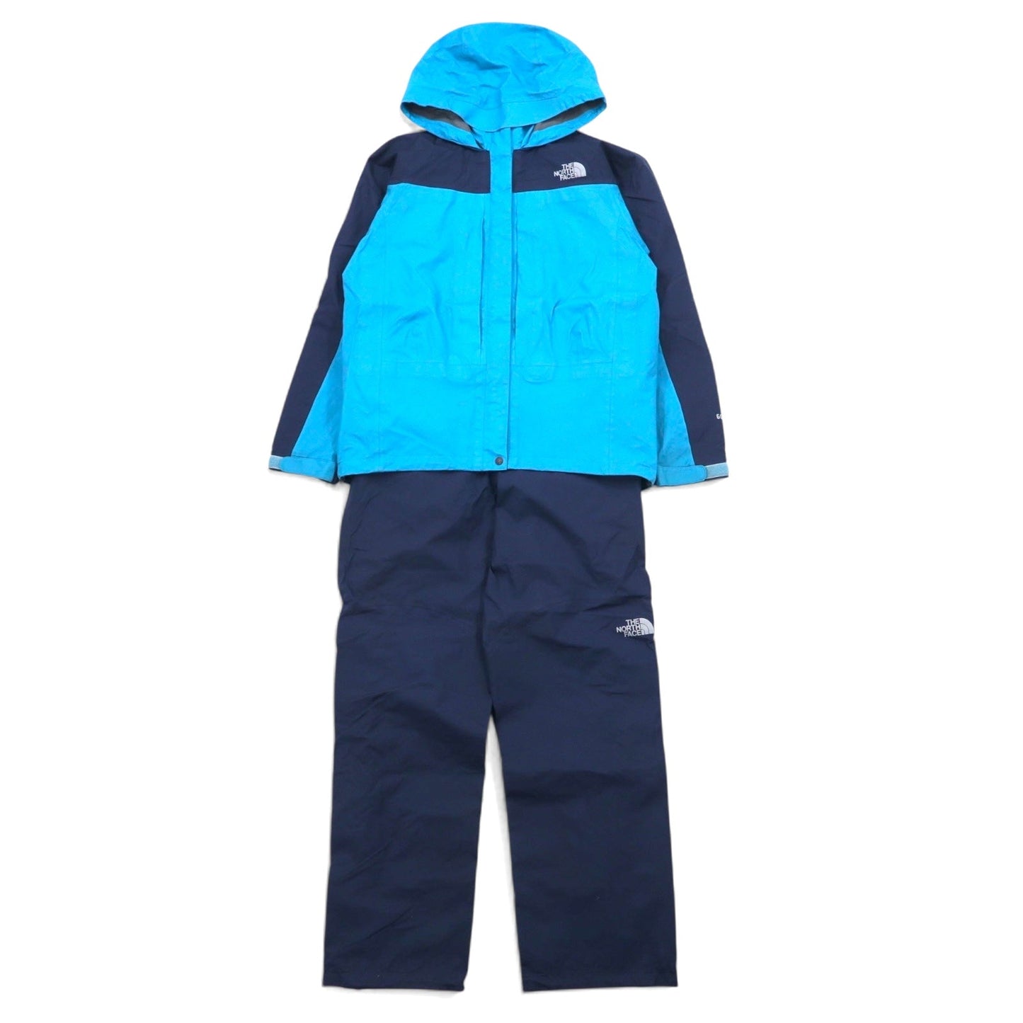 THE NORTH FACE RAINTEX PLASMA and GORE-TEX waterproof mountain parka set, size L, blue/navy, nylon, NPW11402