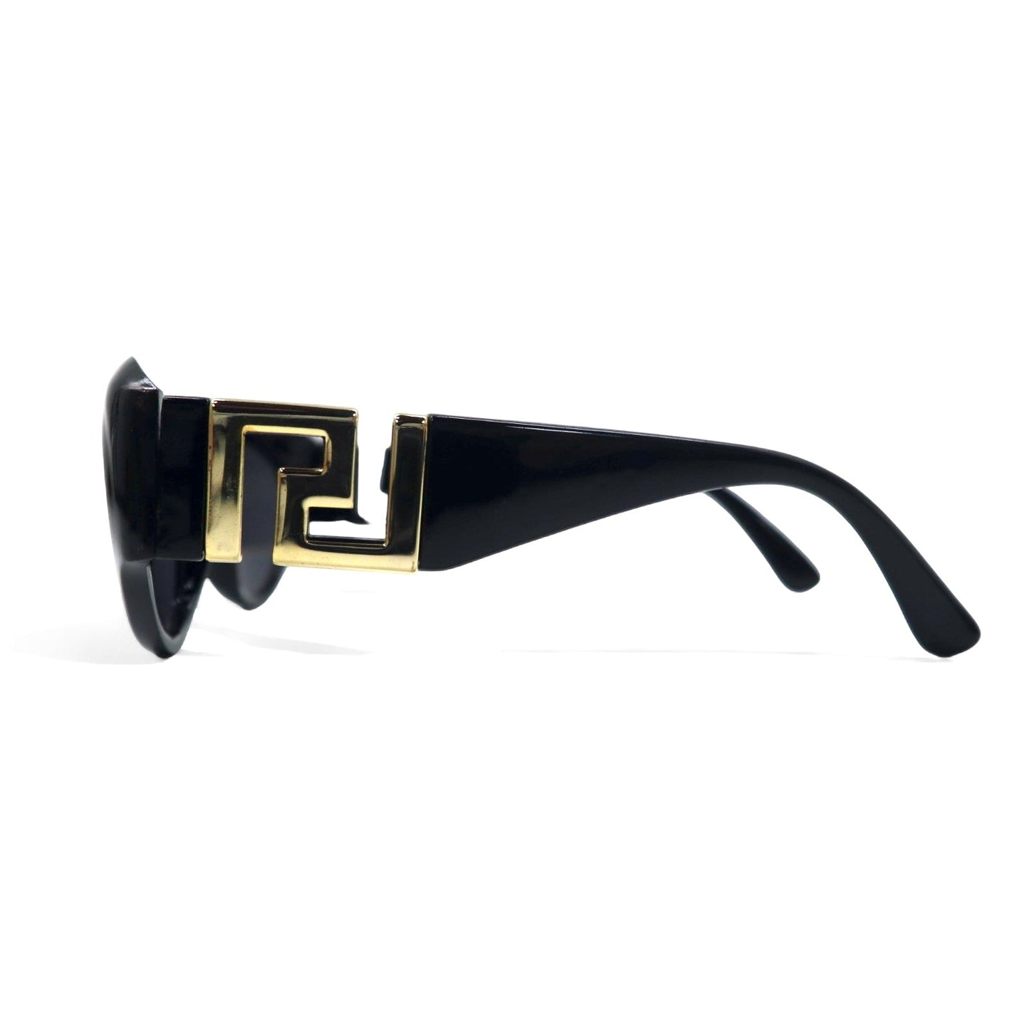 GIANNI VERSACE オールド キャットアイ フォックス サングラス ブラック サイドロゴ