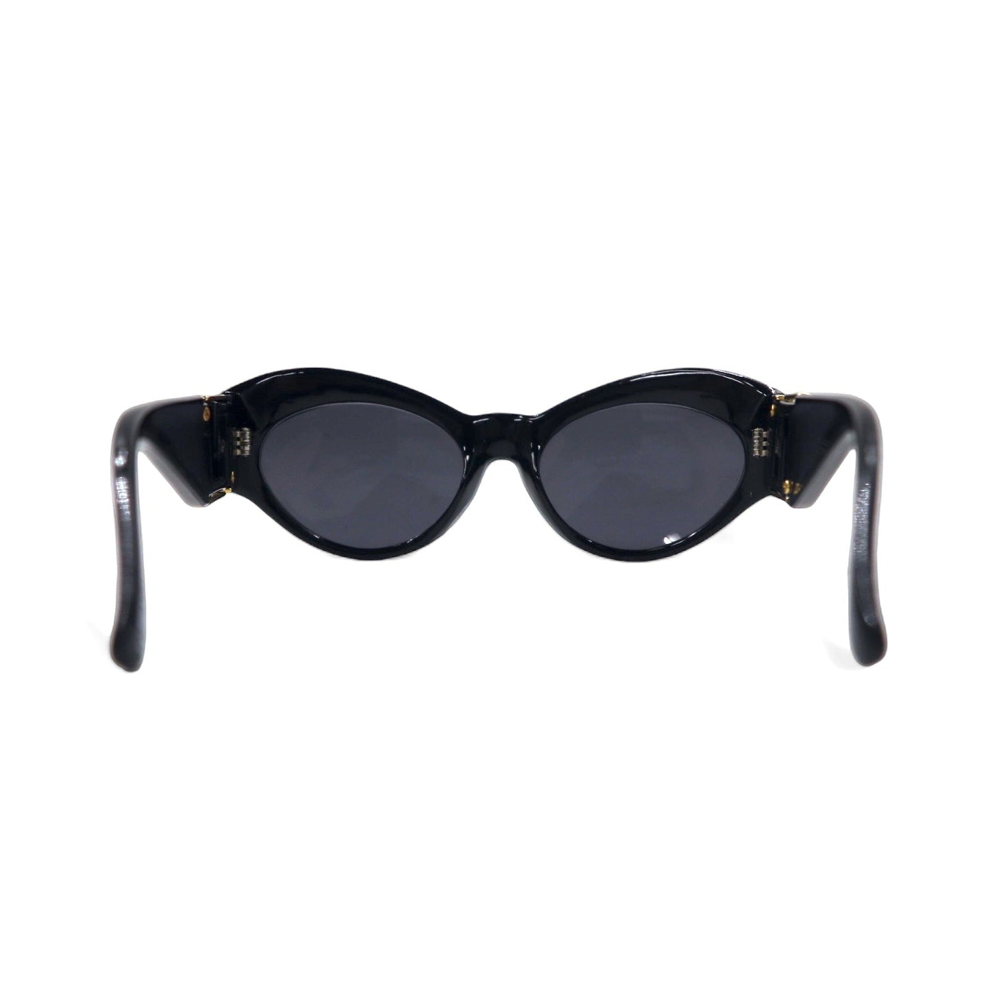 GIANNI VERSACE オールド キャットアイ フォックス サングラス ブラック サイドロゴ