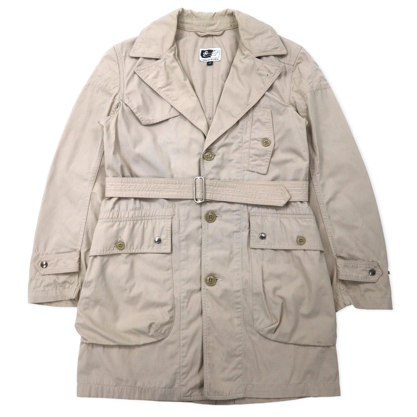 Engineered Garments USA-Made Ripstop Storm Bal-Collar Coat, Size XS, Beige, Nylon and Cotton