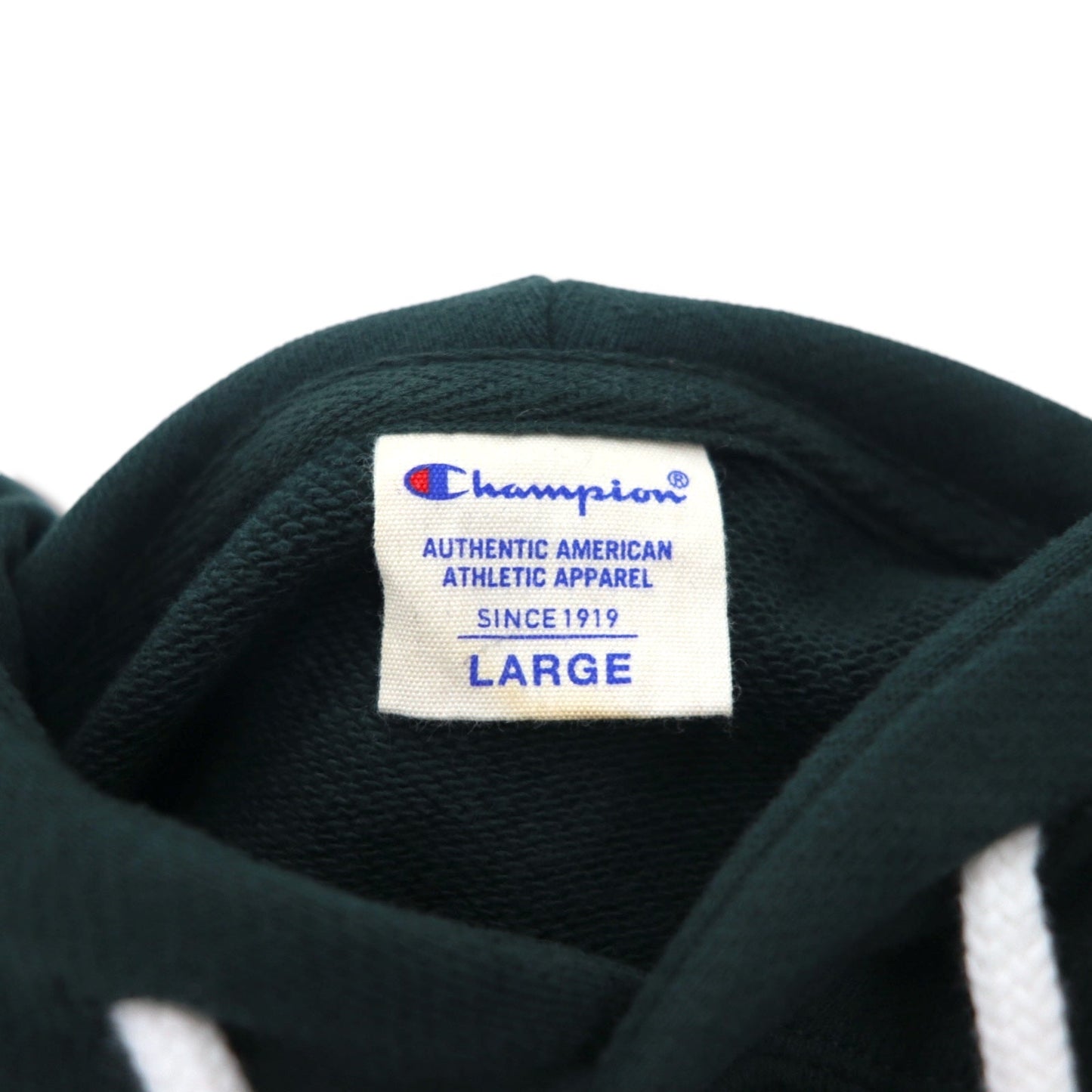 Champion Pullover Sweatshirt Hoodie, Size L, Green, Script Logo, CWSQ106R