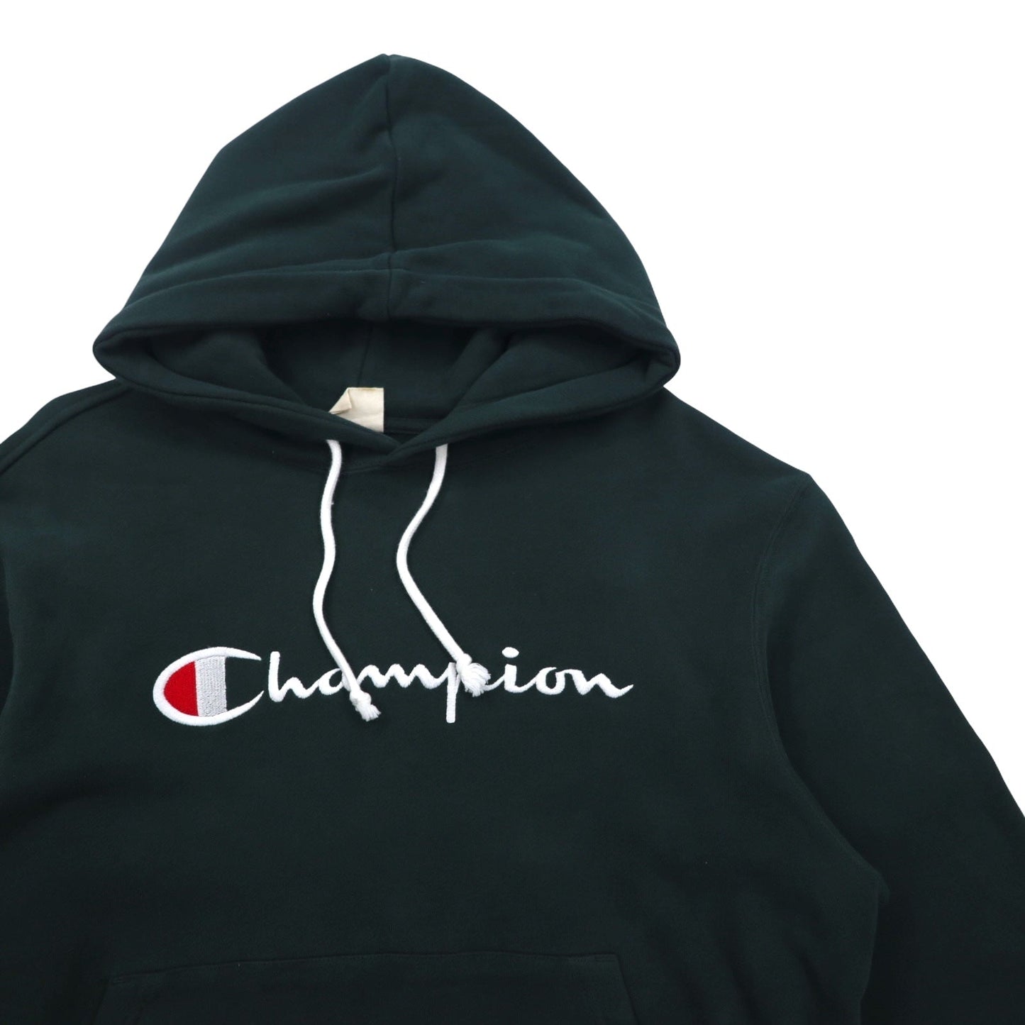 Champion Pullover Sweatshirt Hoodie, Size L, Green, Script Logo, CWSQ106R
