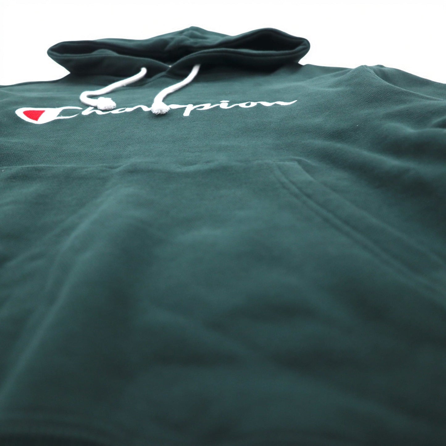 Champion Pullover Sweatshirt Hoodie, Size L, Green, Script Logo, CWSQ106R