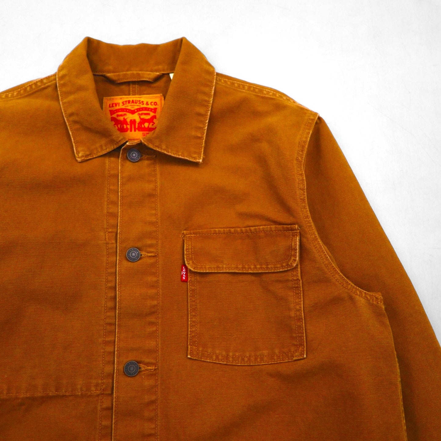 Levi's ダック地 カバーオール ユーティリティ ワークジャケット M キャメル A0744-0001