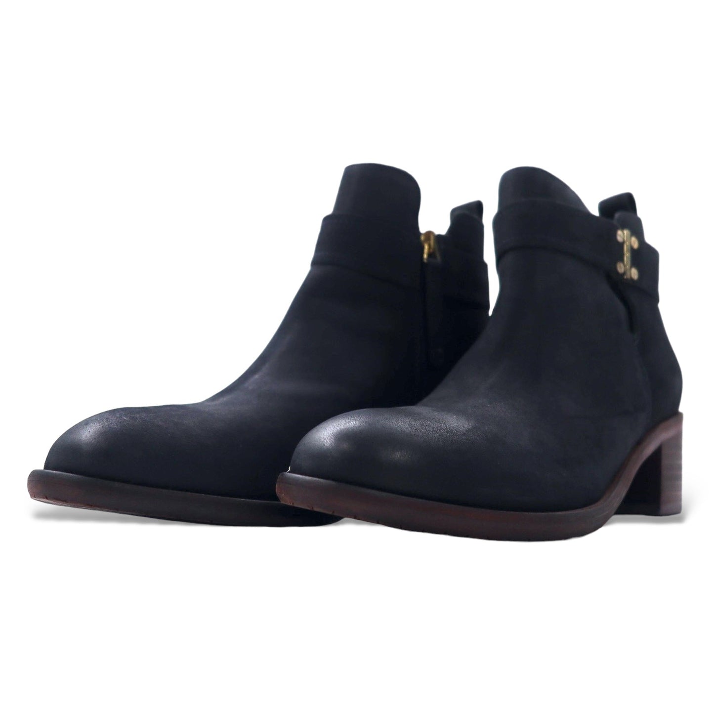 TOMMY HILFIGER ヌバックレザー ショートブーツ ブーティー 23.5cm サイドジップ ARISON F1285