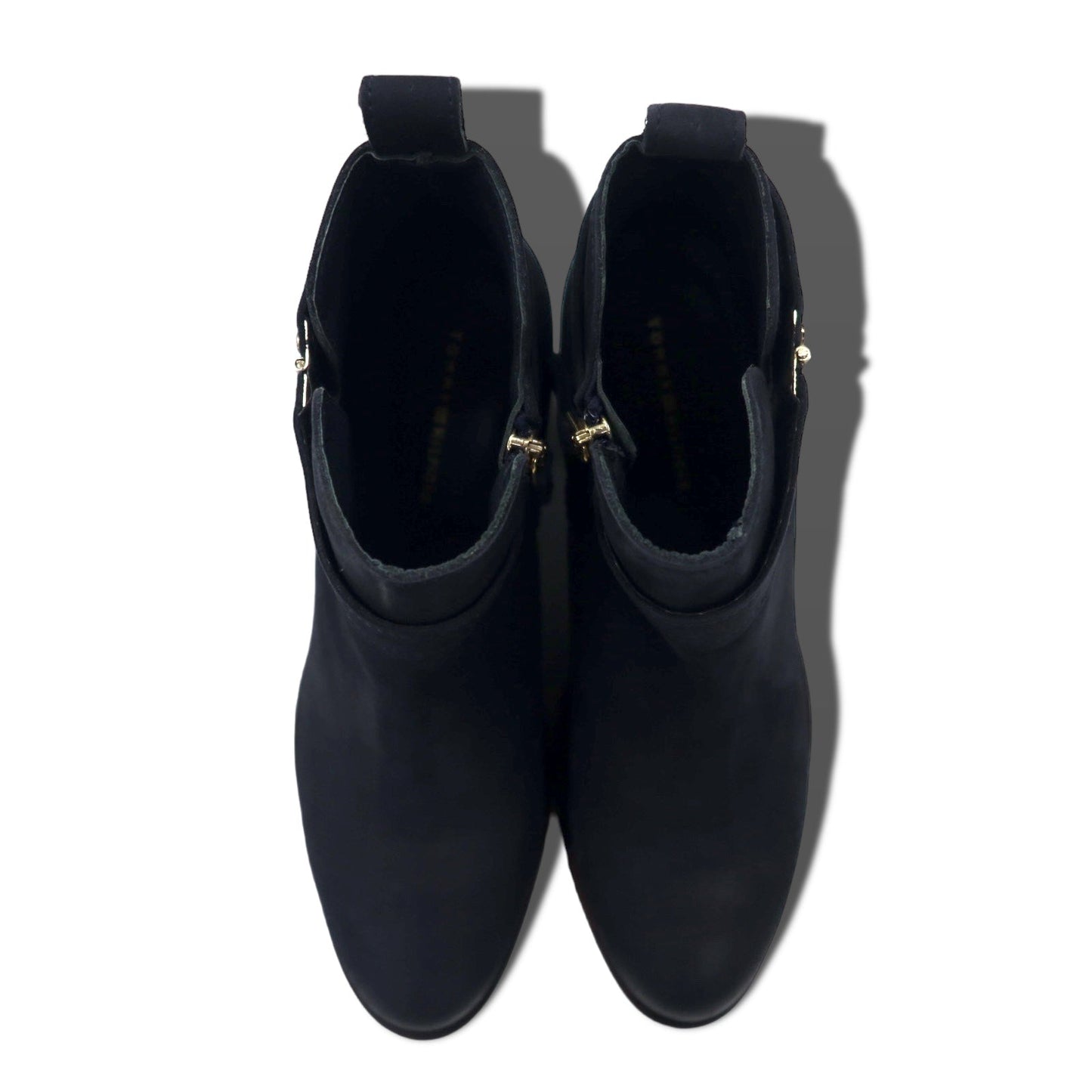 TOMMY HILFIGER ヌバックレザー ショートブーツ ブーティー 23.5cm サイドジップ ARISON F1285
