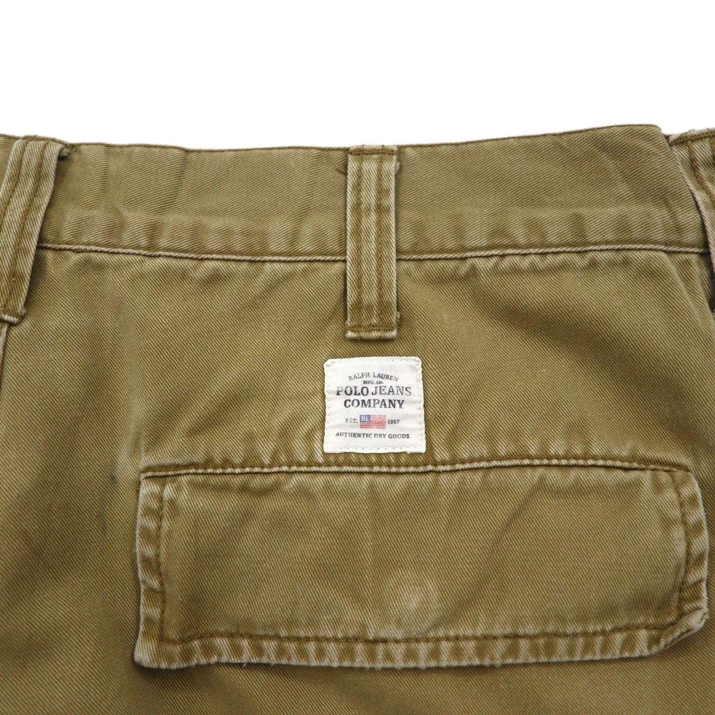 POLO JEANS COMPANY RALPH LAUREN Baggy Short Cargo Pants, Size L, Beige, Cotton