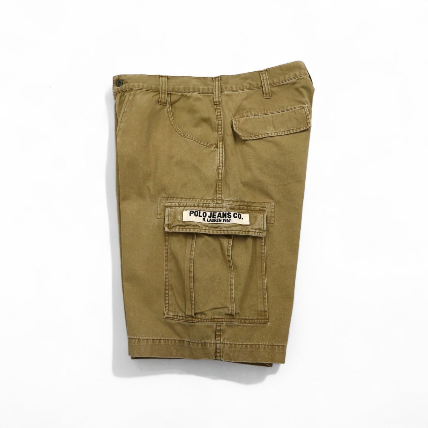 POLO JEANS COMPANY RALPH LAUREN Baggy Short Cargo Pants, Size L, Beige, Cotton