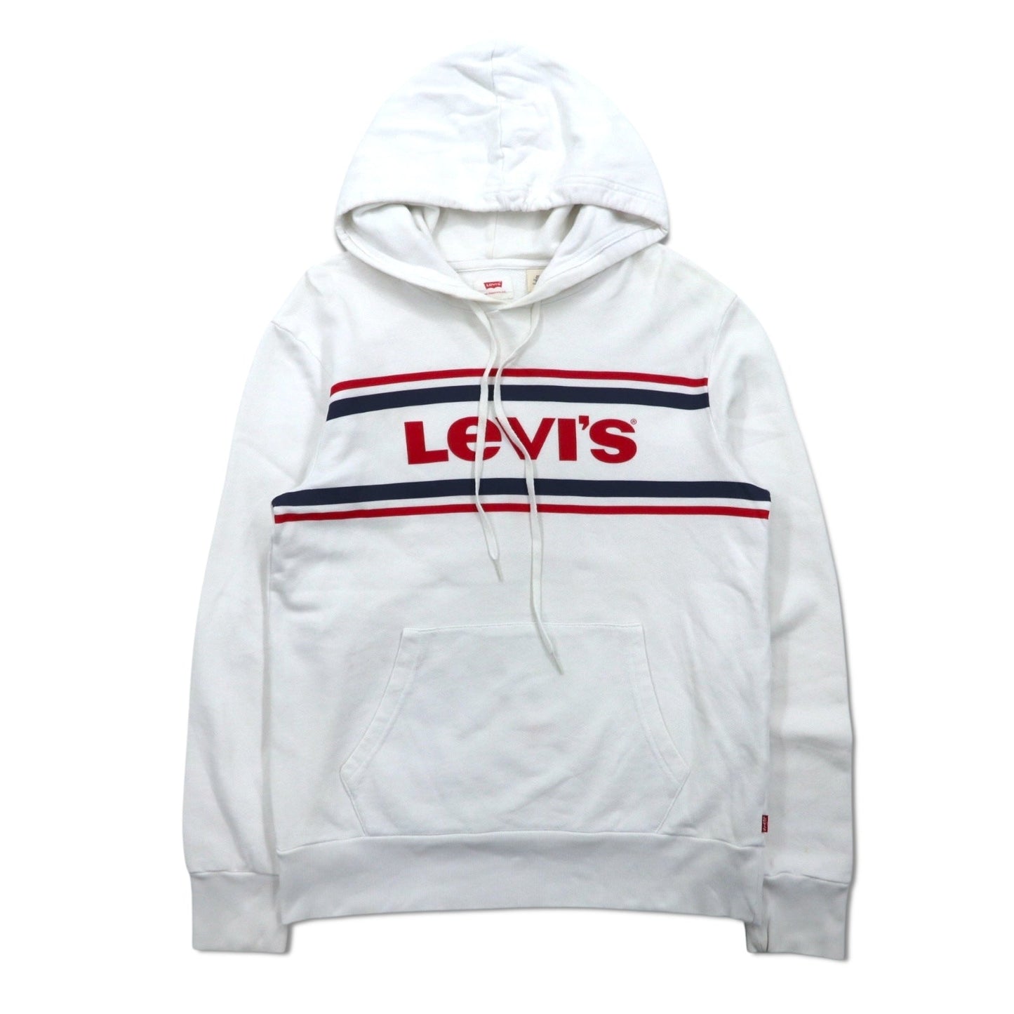 Levi's Logo Pullover Hoodie, Size S, White Cotton, 19622-0020, Made in Turkey