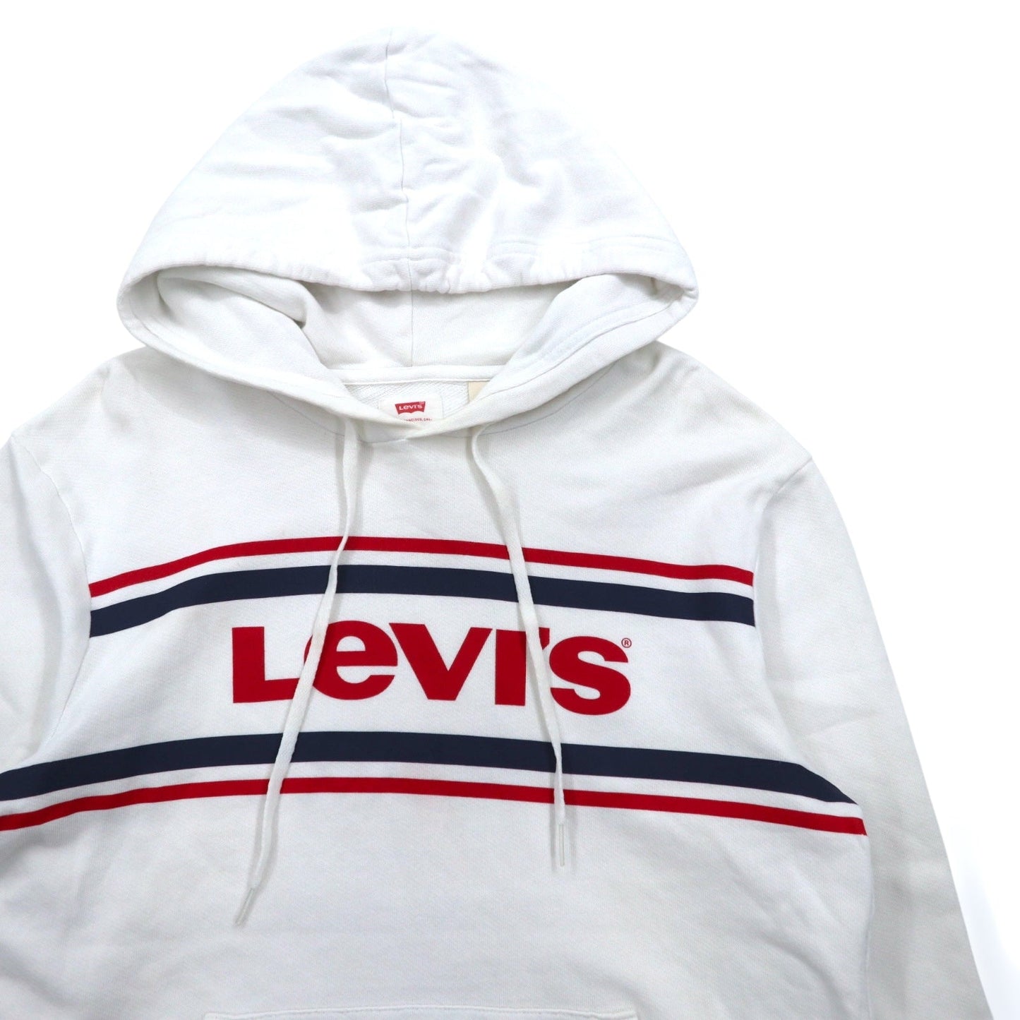 Levi's Logo Pullover Hoodie, Size S, White Cotton, 19622-0020, Made in Turkey