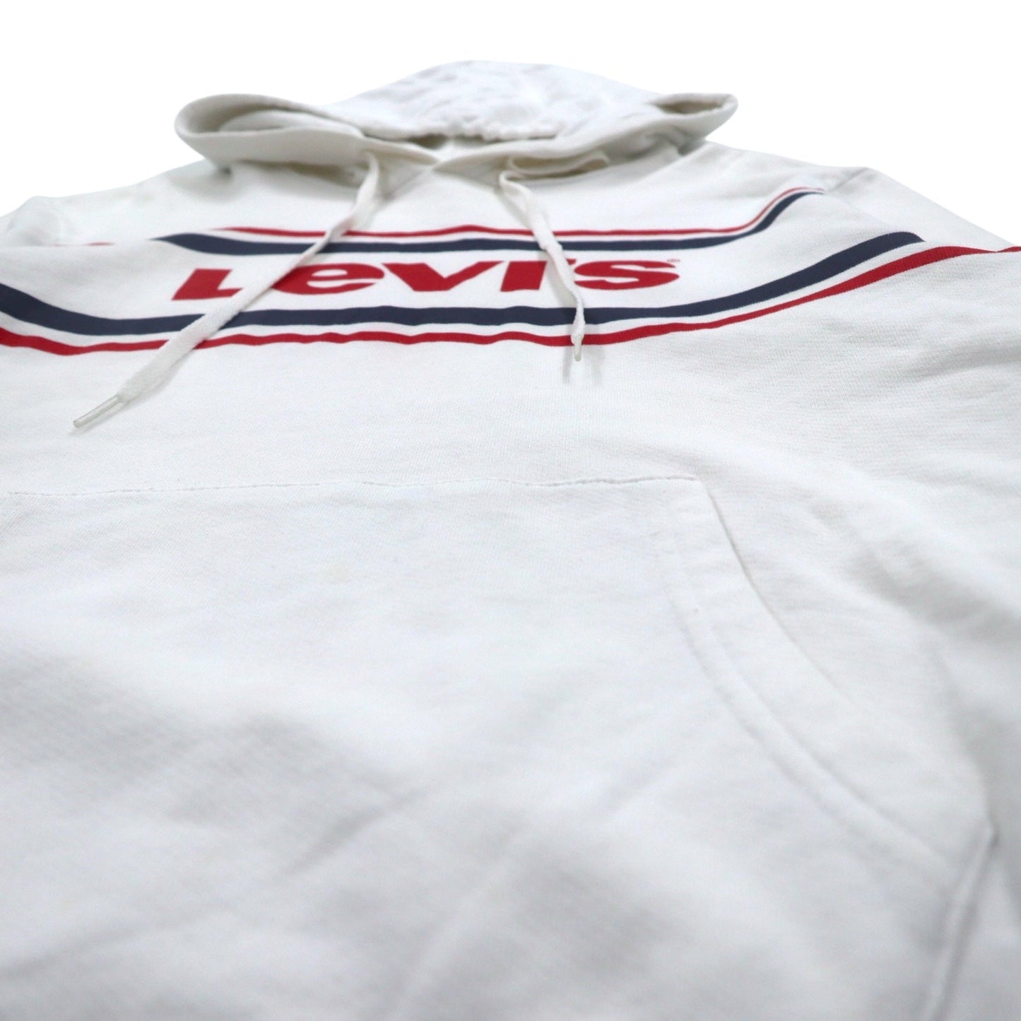 Levi's Logo Pullover Hoodie, Size S, White Cotton, 19622-0020, Made in Turkey