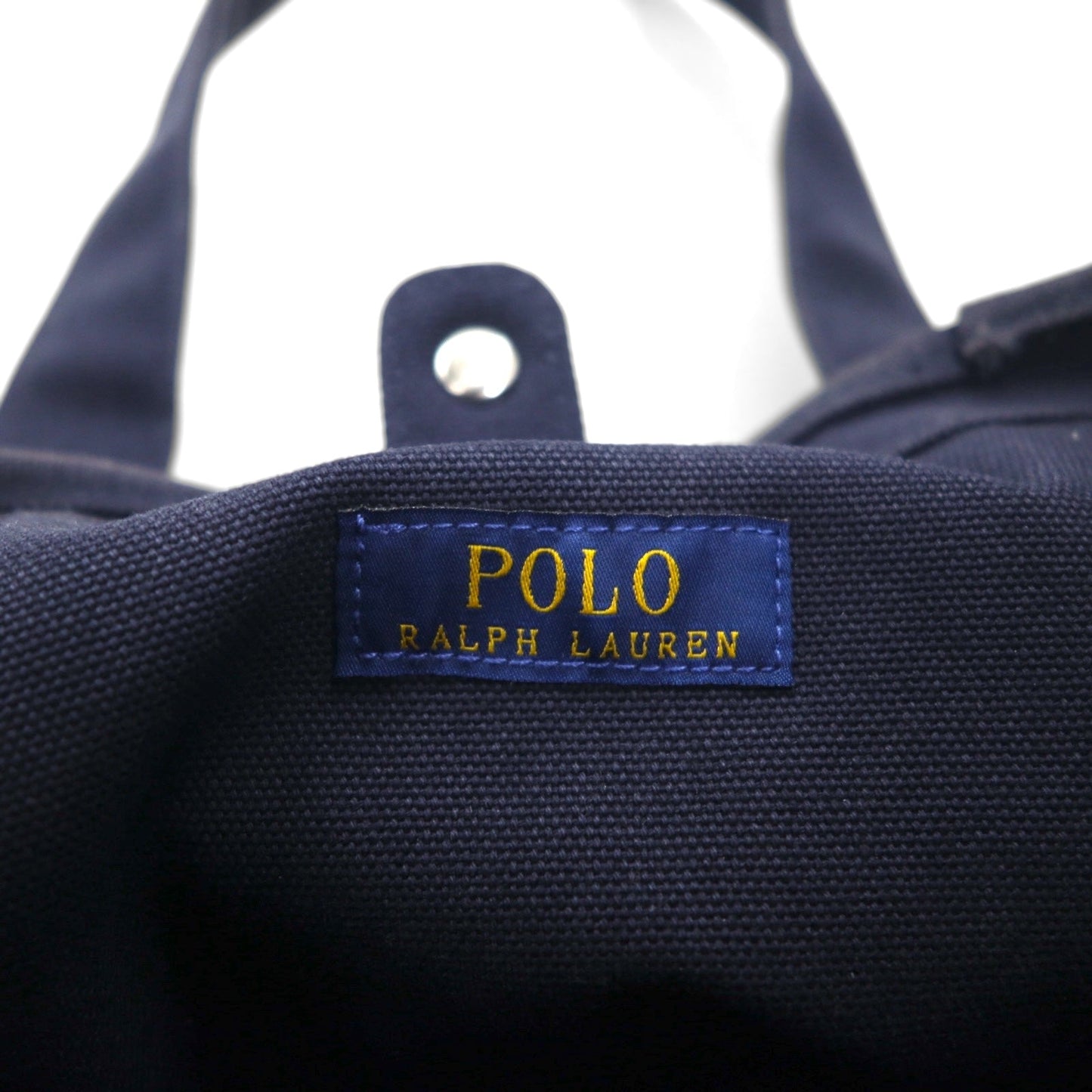 POLO RALPH LAUREN Canvas Tote Bag Navy with Big Pony Embroidery