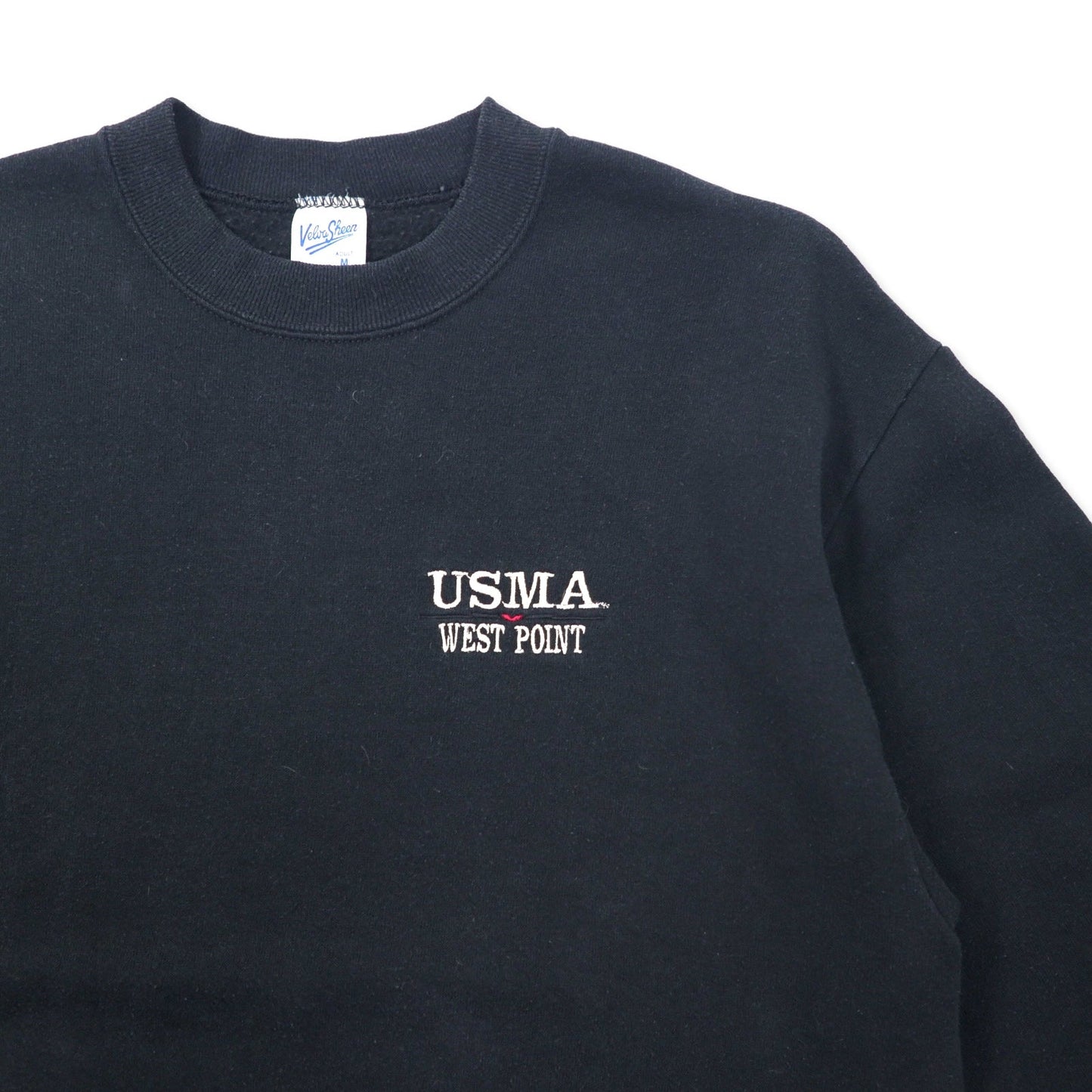 Velva Sheen USA Made 90s USMA Sweatshirt, Size M, Black, Cotton