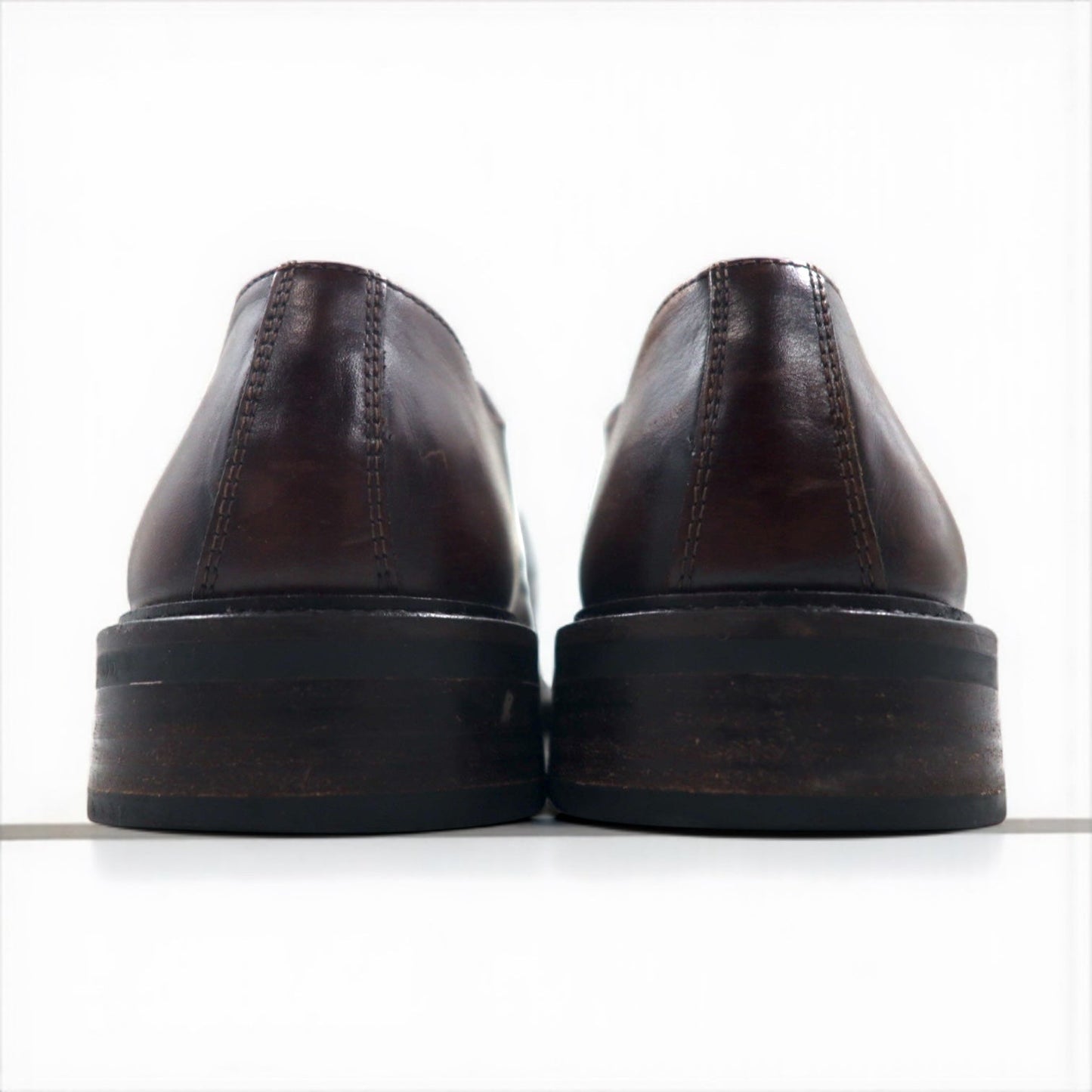 Italy Vintage Leather Derby Shoes イタリア製 モックトゥ ドレスシューズ 28cm ブラウン レザー KENNETH COLE
