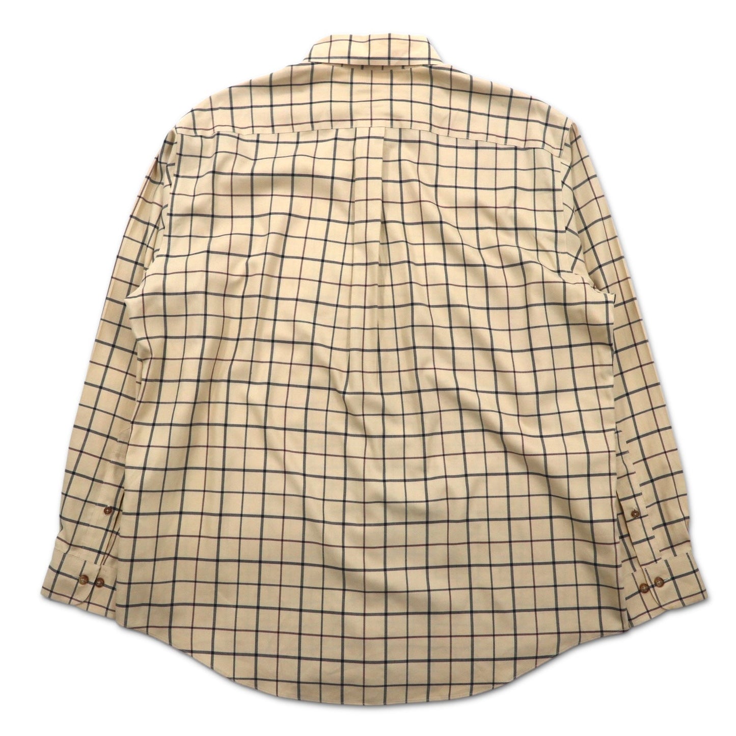 Brooks Brothers Windowpane Check Button-Down Shirt, Size L, Beige, Cotton, Non-Iron