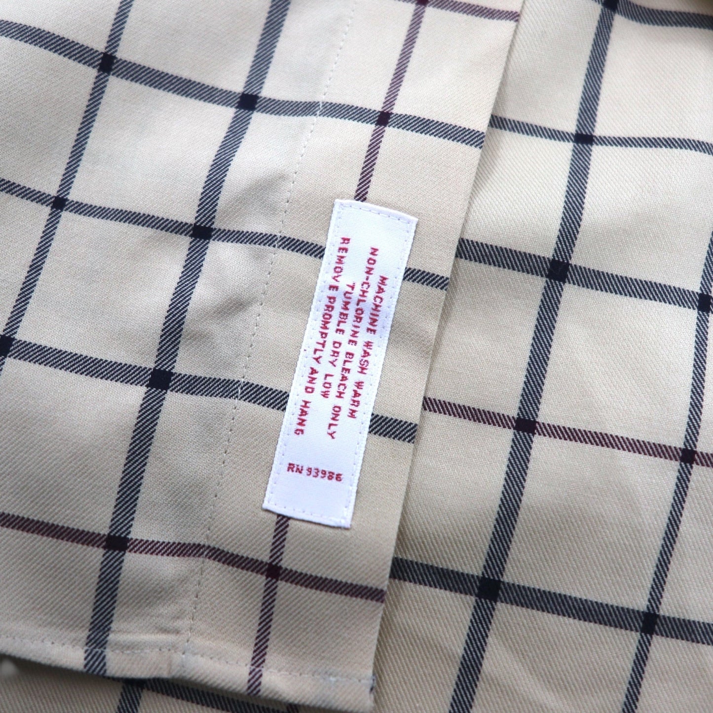 Brooks Brothers Windowpane Check Button-Down Shirt, Size L, Beige, Cotton, Non-Iron