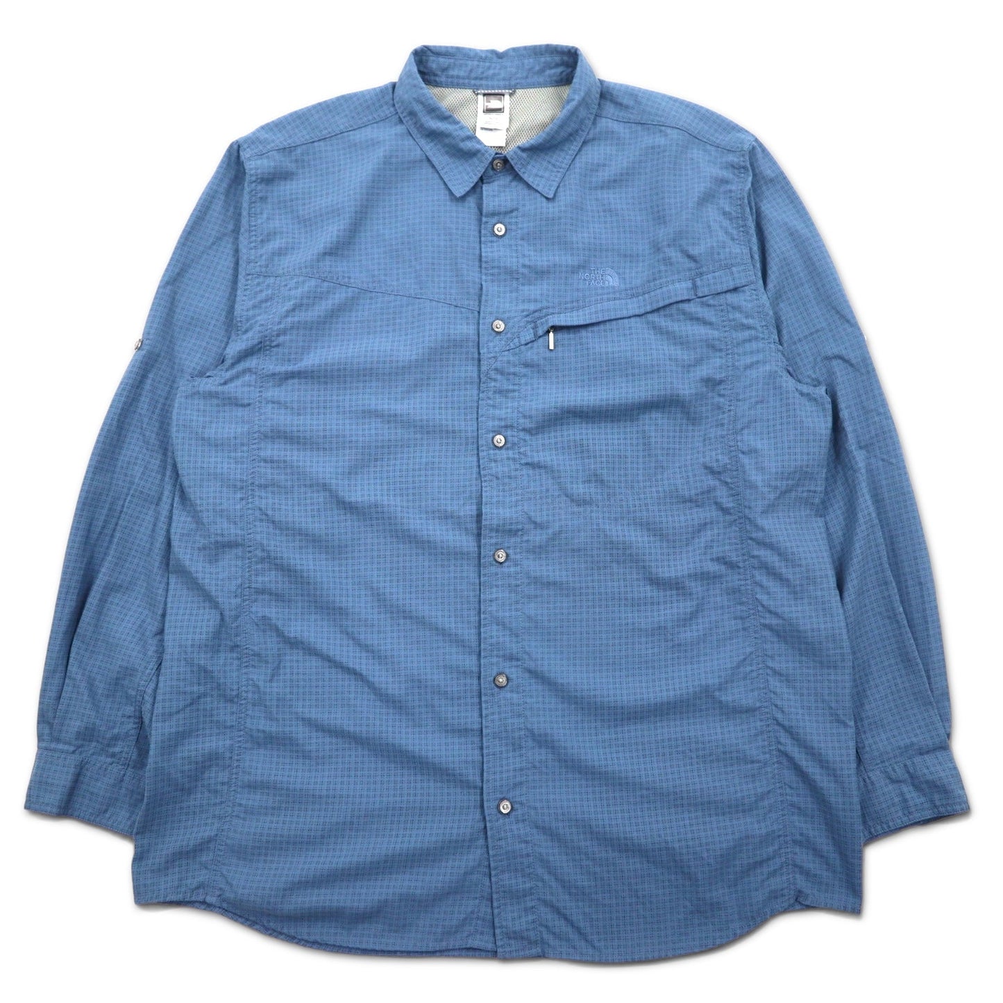 THE NORTH FACE Outdoor Shirt, XL, Blue, Nylon, Logo Embroidery, Mesh Liner, AU2B