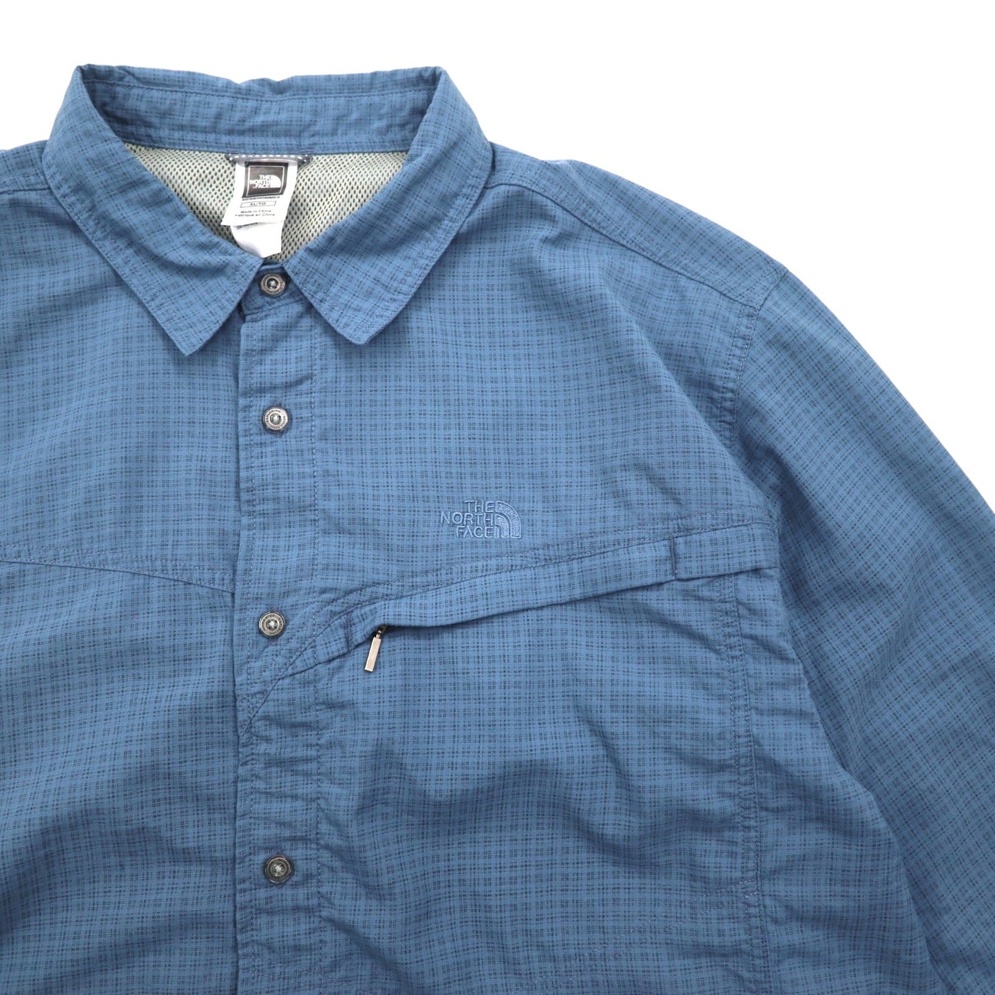 THE NORTH FACE Outdoor Shirt, XL, Blue, Nylon, Logo Embroidery, Mesh Liner, AU2B