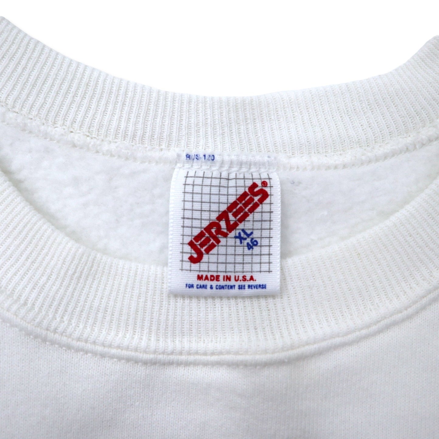 JERZEES USA Made 90s Printed Sweatshirt, Size XL, White Cotton, Fleece-Lined, Hard Rock Cafe Parody