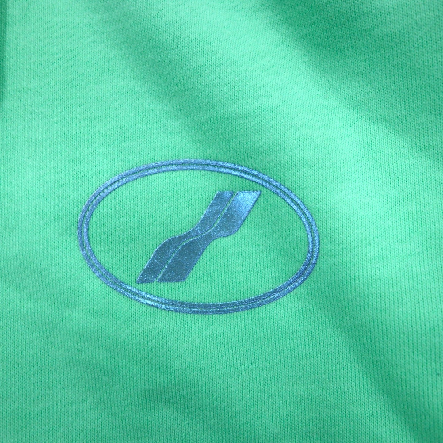 WE11DONE プルオーバー パーカー S ミント グリーン ロゴプリント Iridescent Logo Hoodie