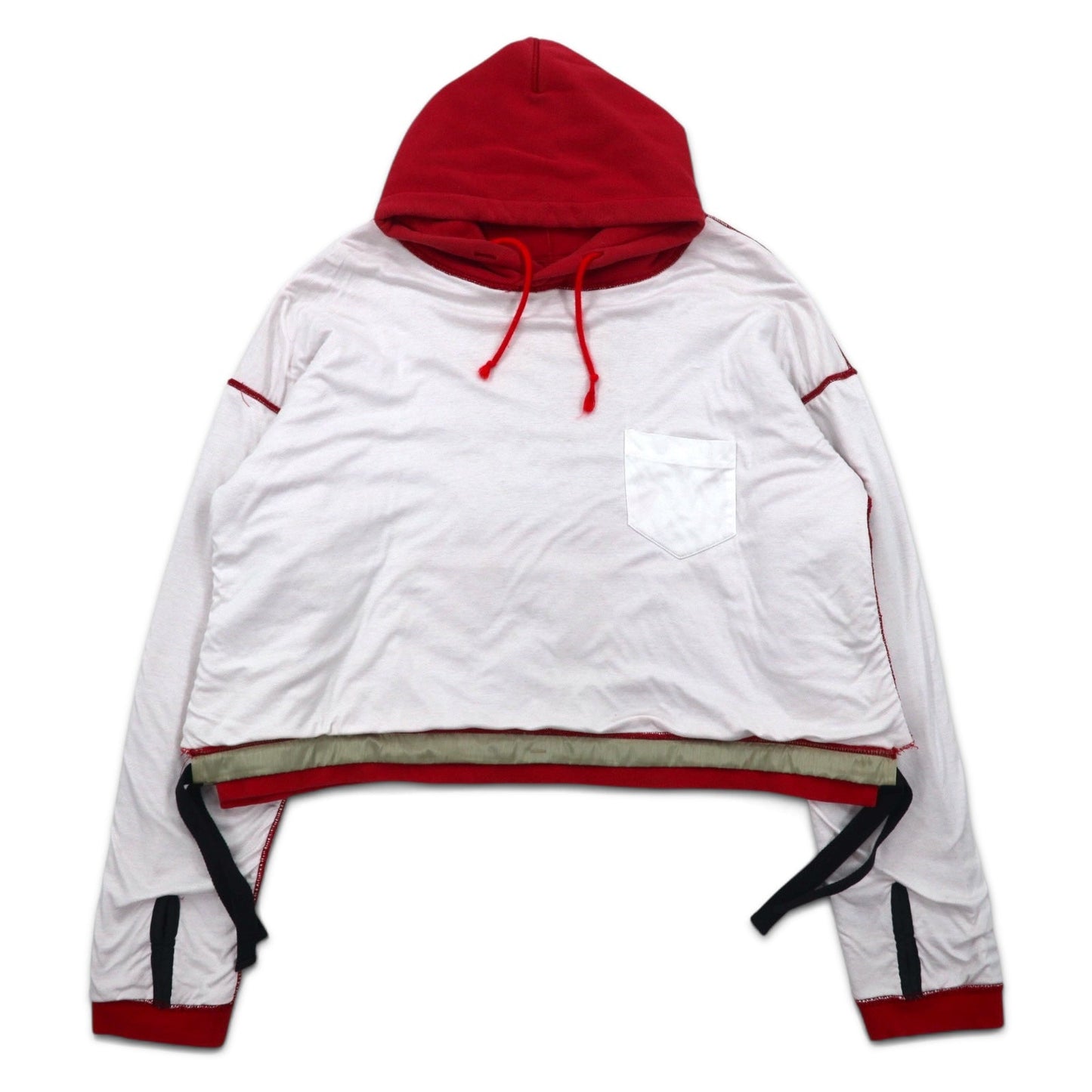 Leh ボロ リバーシブル パーカー BORO REVERSIBLE PARKER M レッド ホワイト コットン