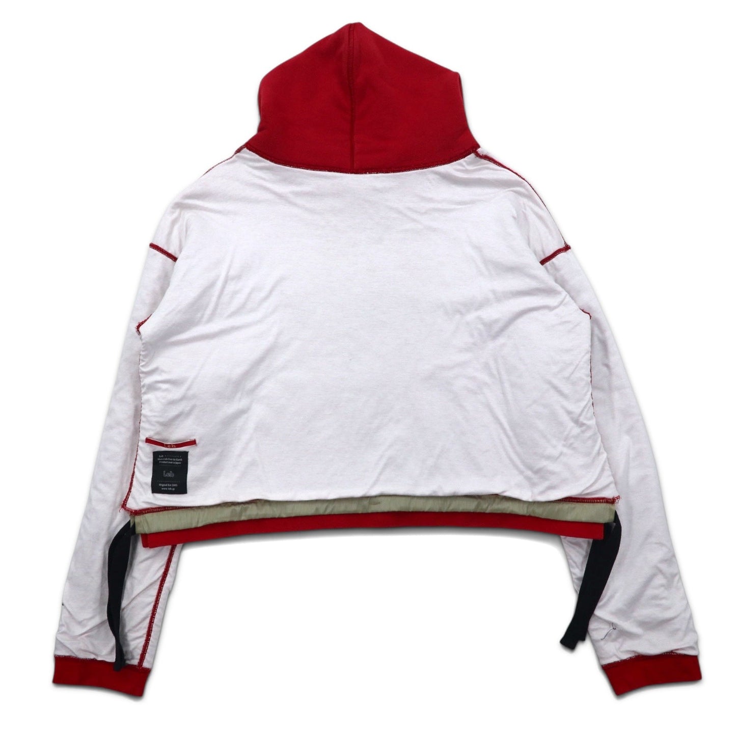 Leh ボロ リバーシブル パーカー BORO REVERSIBLE PARKER M レッド ホワイト コットン