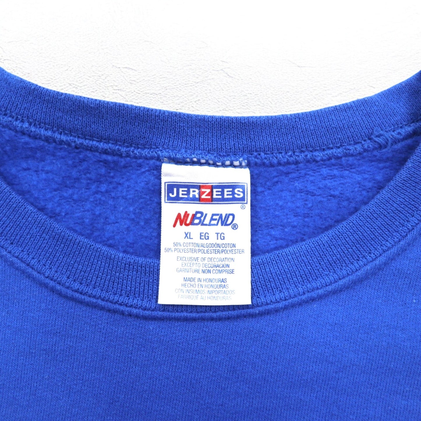JERZEES 90s College Print Sweatshirt, Size XL, Blue, Fleece-Lined, NCAA Football, Boise State Broncos, Made in Honduras