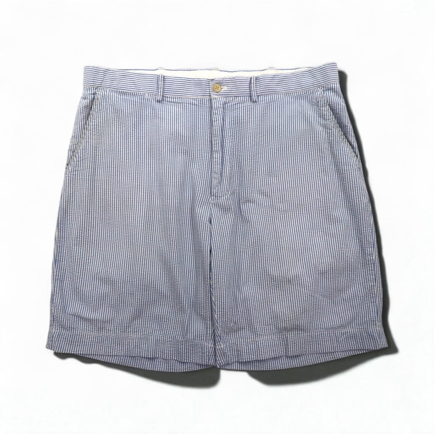 Polo by Ralph Lauren 90年代 シアサッカー ショートパンツ ハーフパンツ L ブルー ホワイト ストライプ スリランカ製