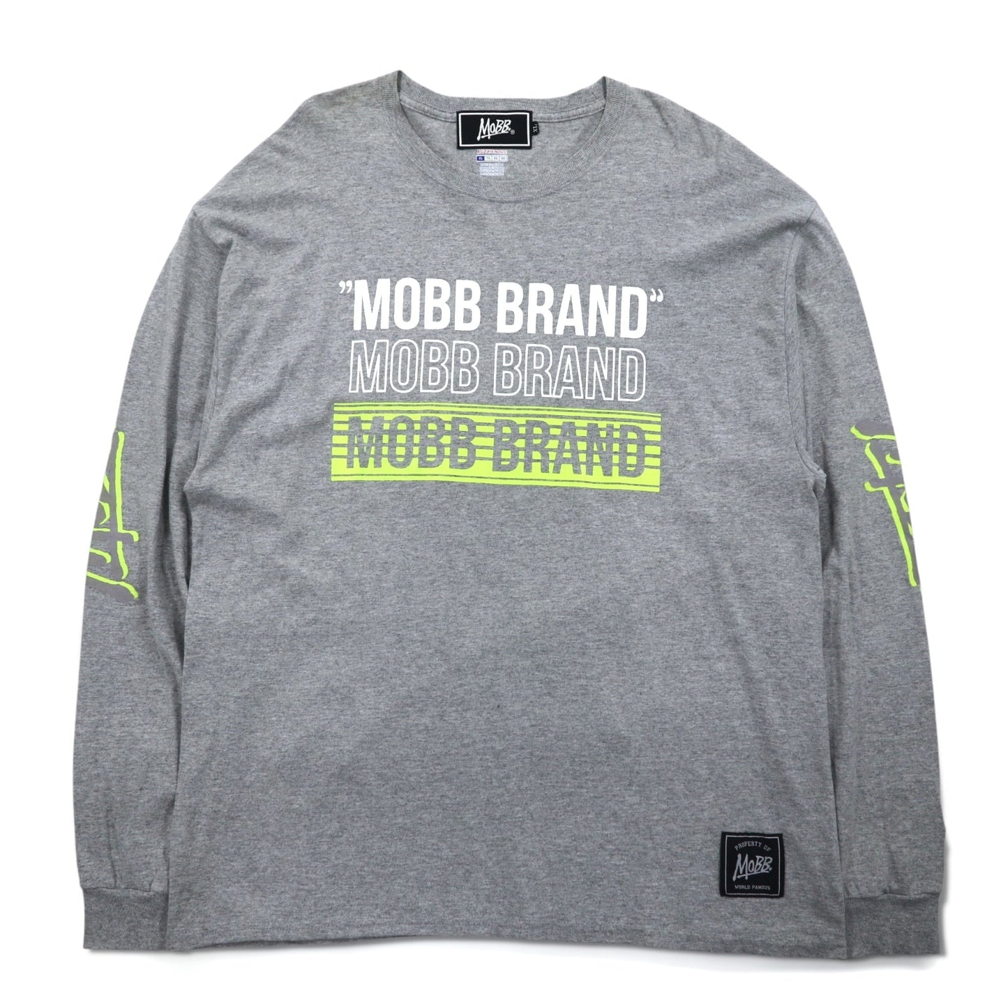 MOBB. × Champion ロングスリーブ Tシャツ ロンT XL グレー 袖プリント エルサルバドル製