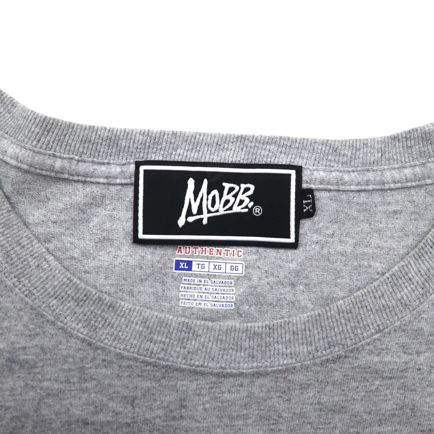 MOBB. × Champion ロングスリーブ Tシャツ ロンT XL グレー 袖プリント エルサルバドル製