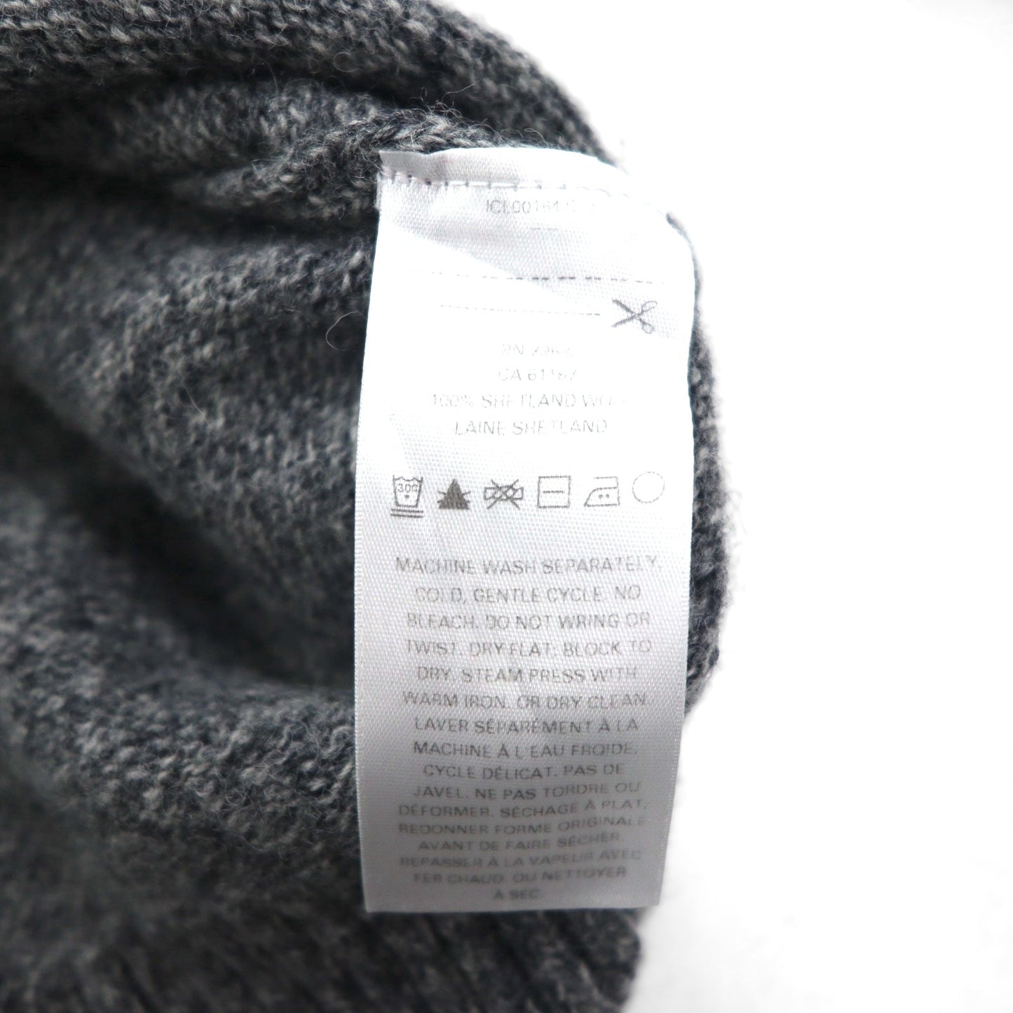 PENDLETON シェットランドウール クルーネック ニット セーター L グレー SHETLAND WASHABLE WOOL AF632-61322