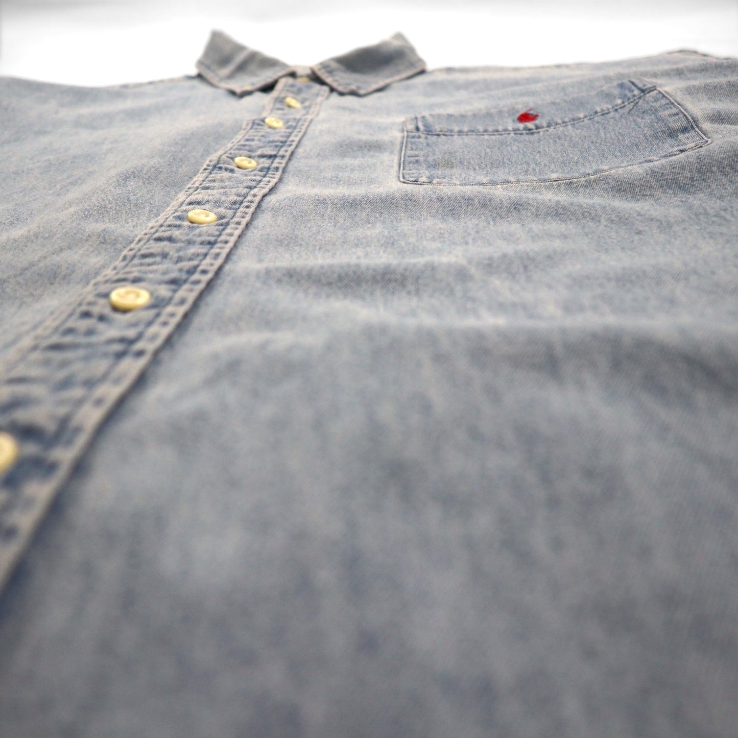 Polo Ralph Lauren 90年代 BIG SHIRT ボタンダウン デニム シャツ 2XL インディゴ 胸ポケット スモールポニー刺繡