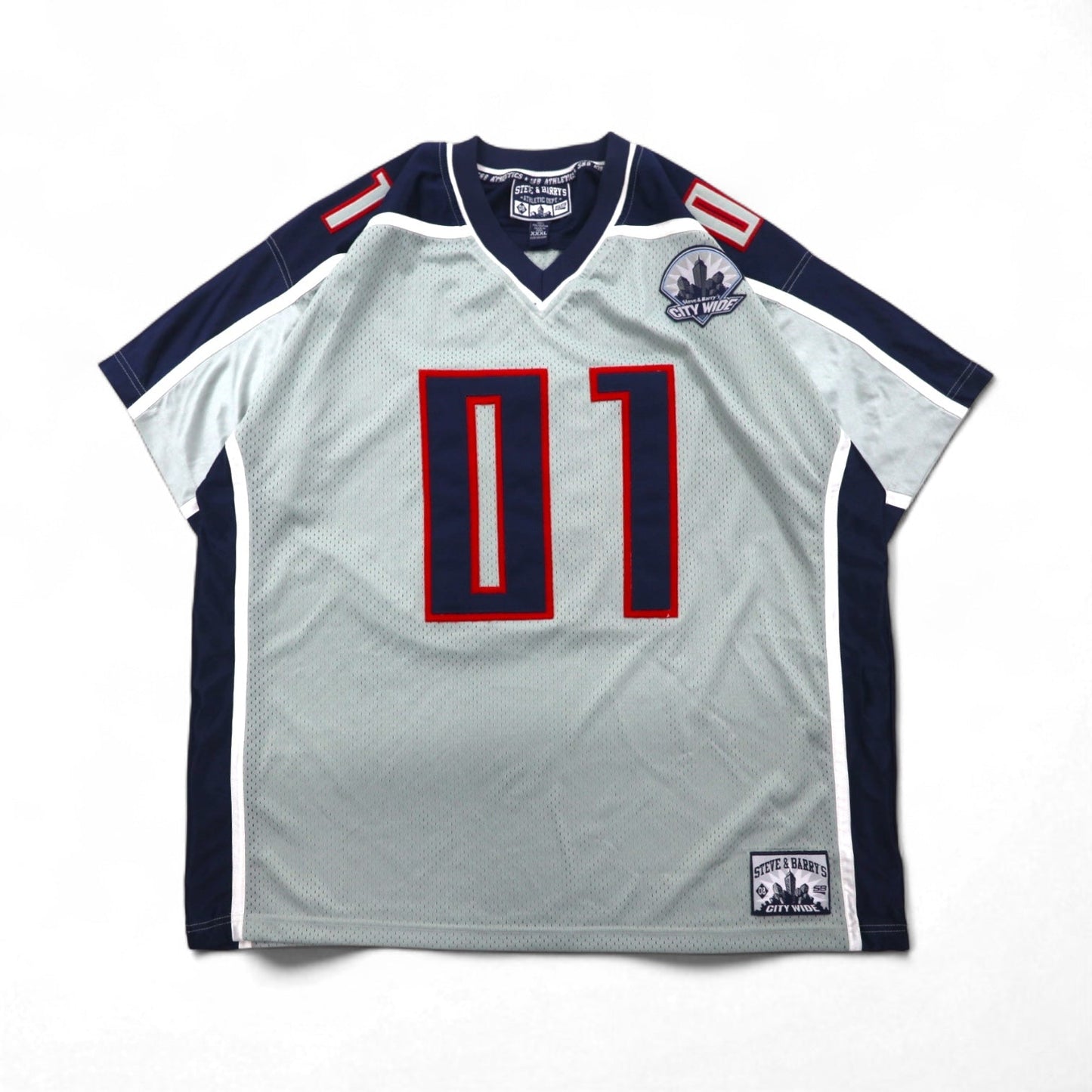 STEVE & BARRY'S Oversized Game Shirt, Size 3XL, Gray Polyester Mesh with Numbering