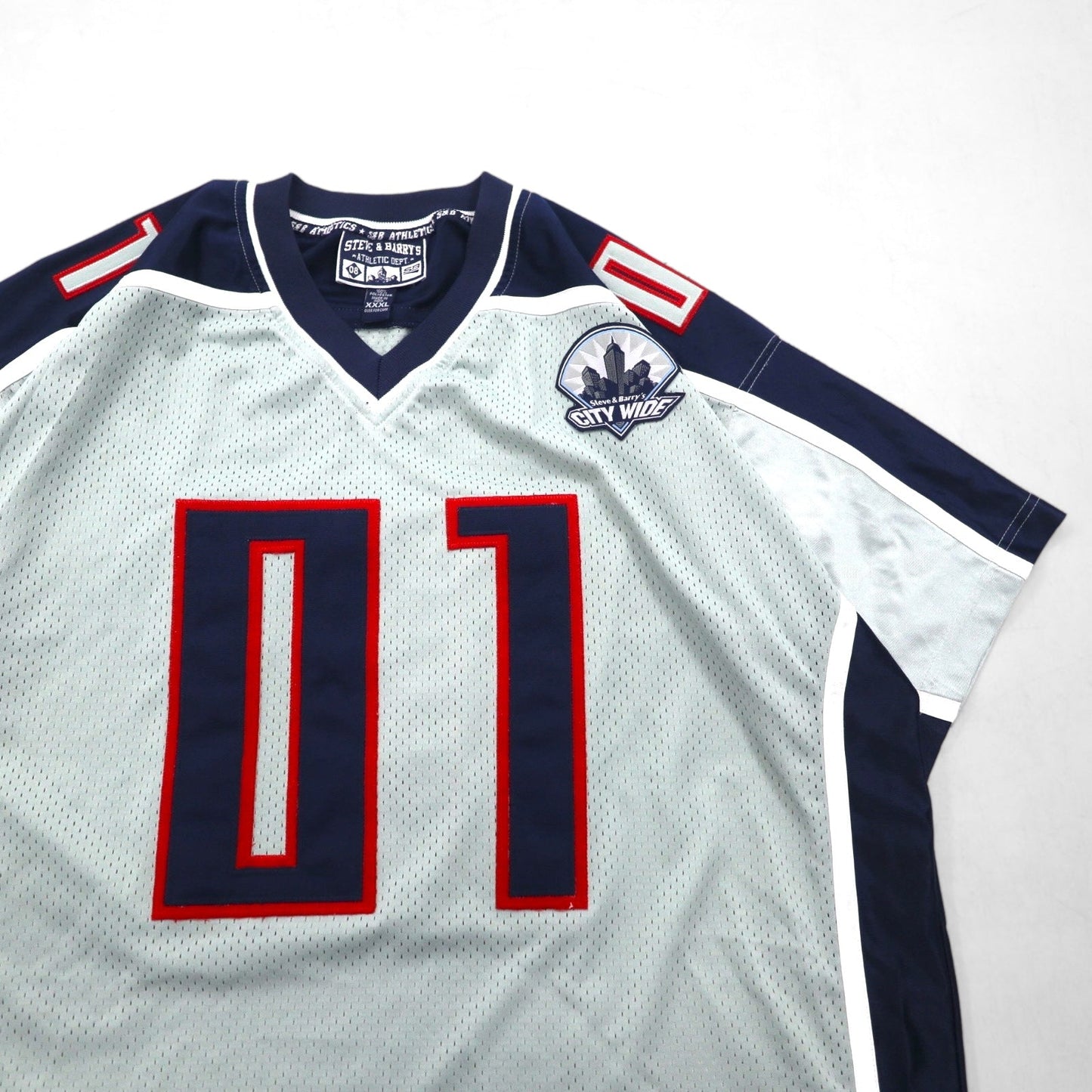 STEVE & BARRY'S Oversized Game Shirt, Size 3XL, Gray Polyester Mesh with Numbering