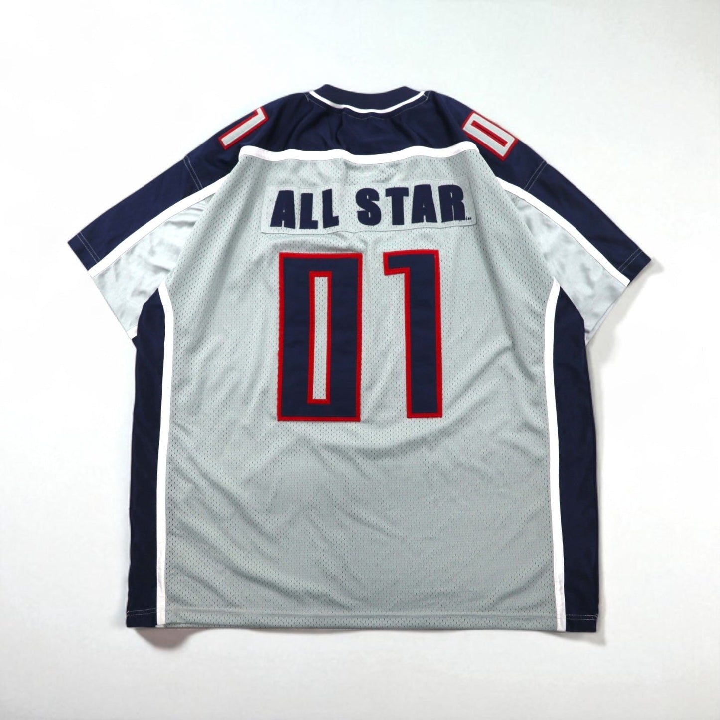 STEVE & BARRY'S Oversized Game Shirt, Size 3XL, Gray Polyester Mesh with Numbering